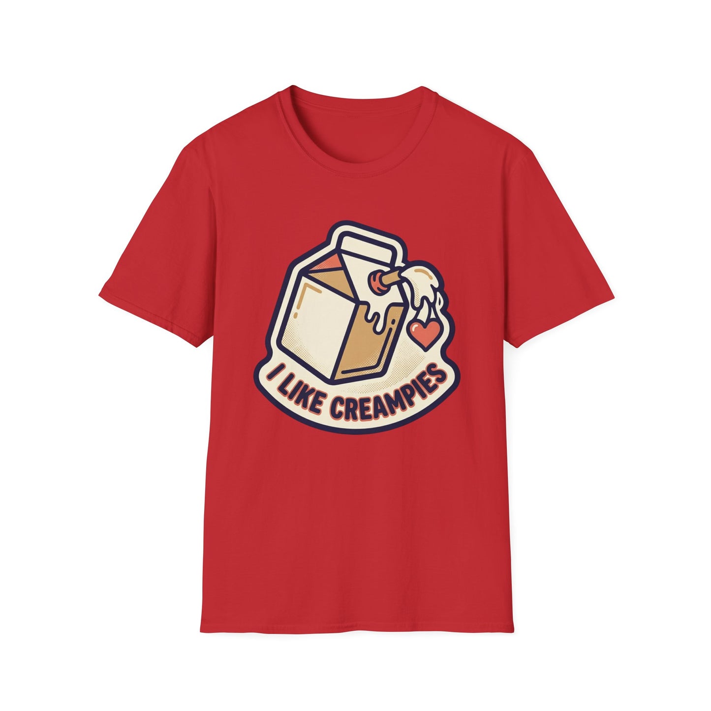 Cream Pie Cartoon T-Shirt — "I Like Creampies" Retro Milk Carton Graphic Tee