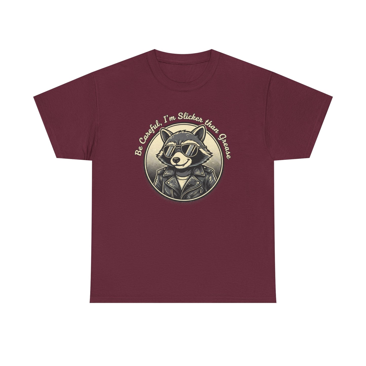 Raccoon Detective Graphic Tee — "Be Careful I’m Watching Your Snacks" Vintage Badge T-Shirt