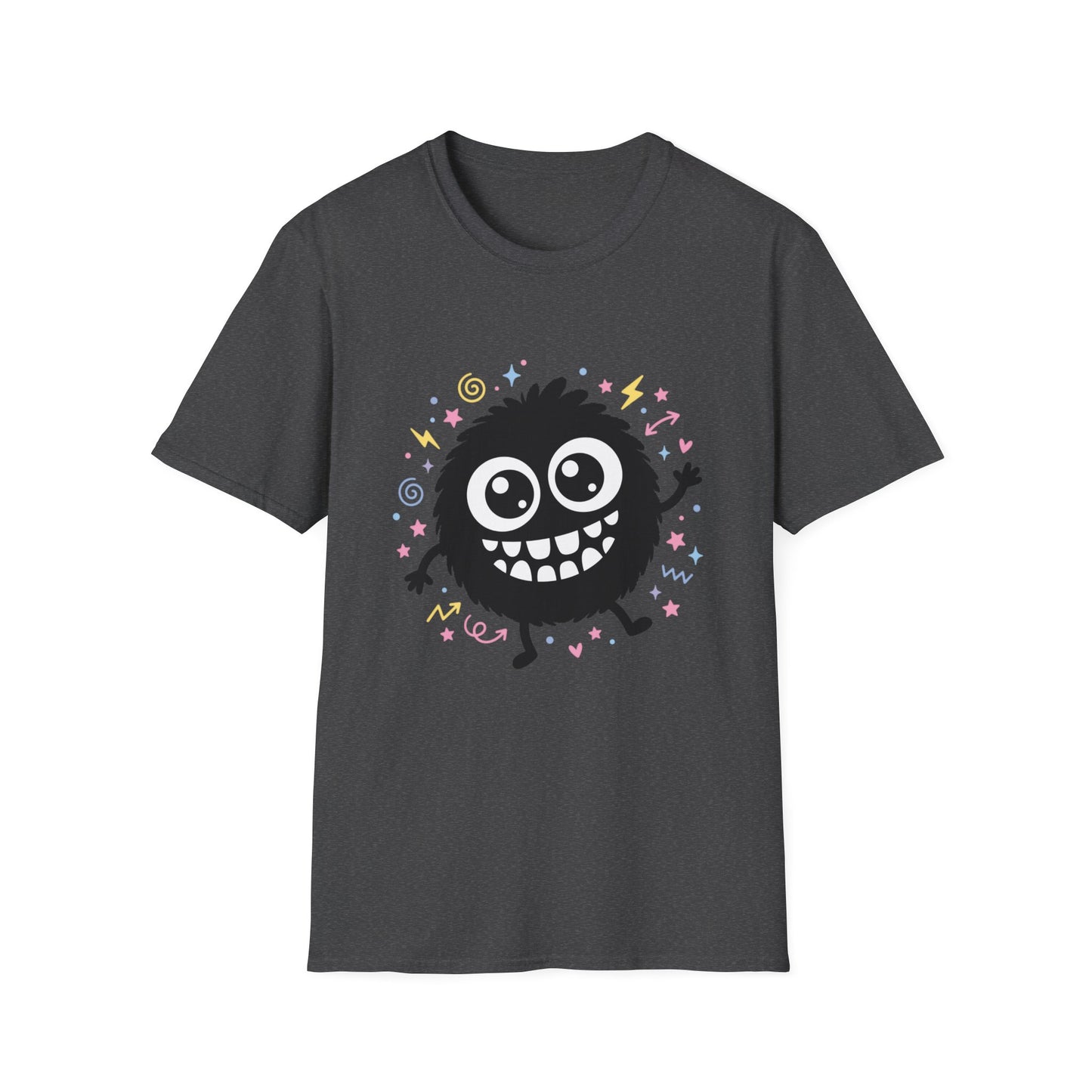 Cute Fuzzy Monster T-Shirt — Playful Cartoon Graphic Tee for Kids & Adults