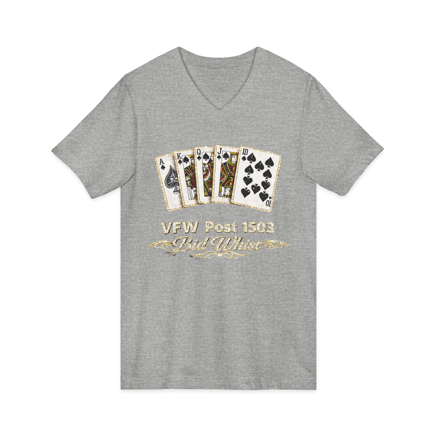 VFW Post 1106 'Bad Beats' Poker Card V-Neck Tee