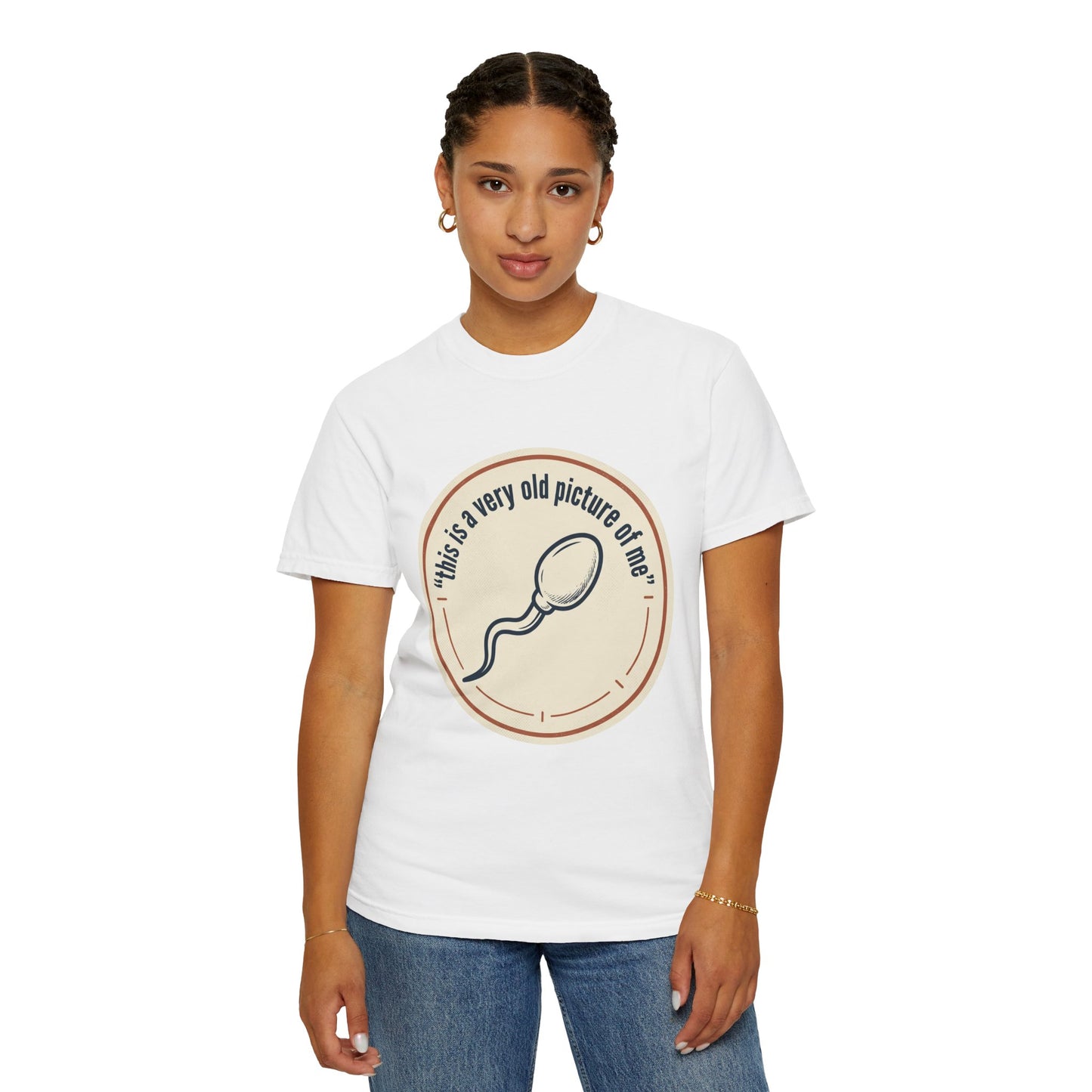 Vintage Sperm Graphic T-Shirt — "this is a very old picture of me"