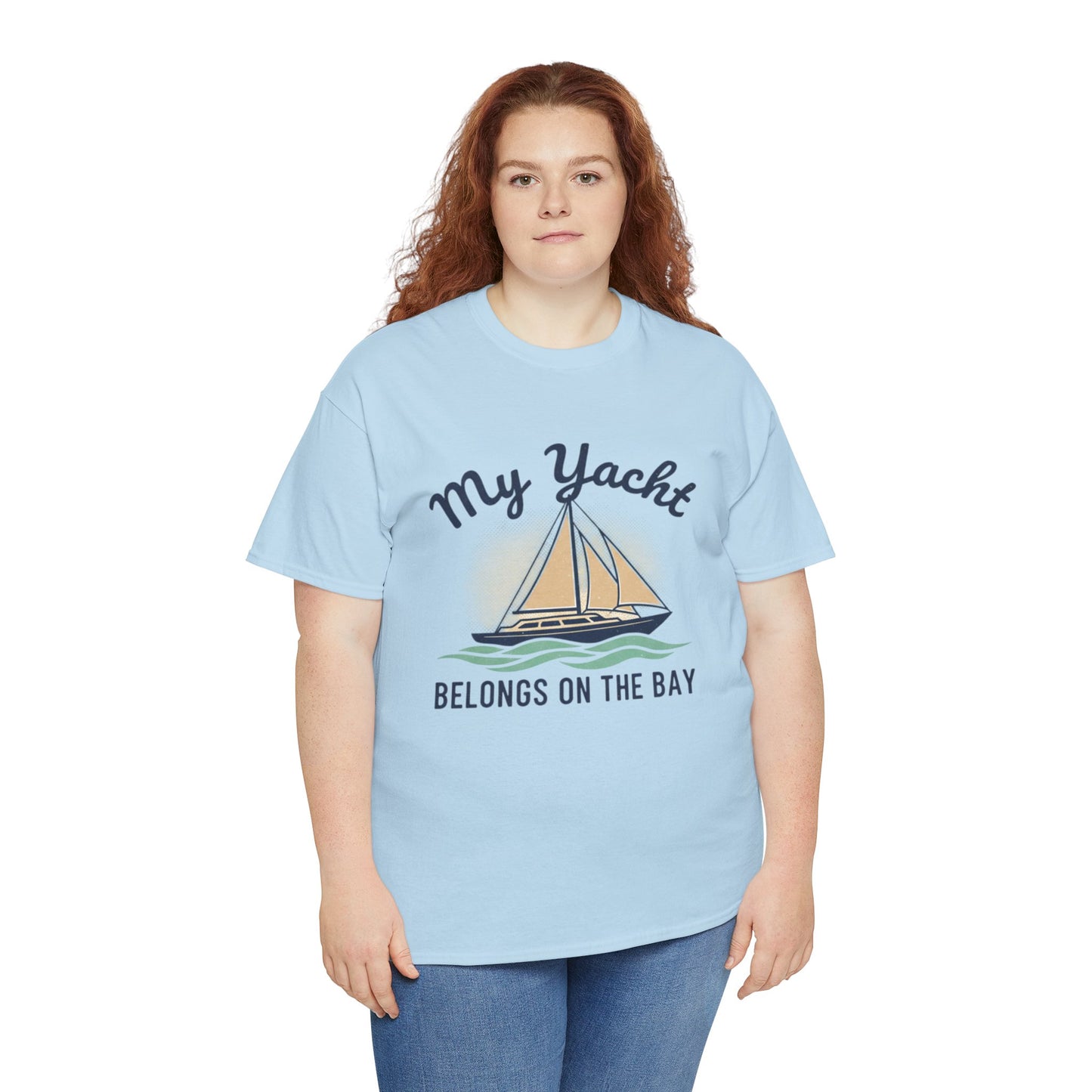 Sailboat Graphic Tee - "My Yacht Belongs on the Bay" Casual Nautical T-Shirt
