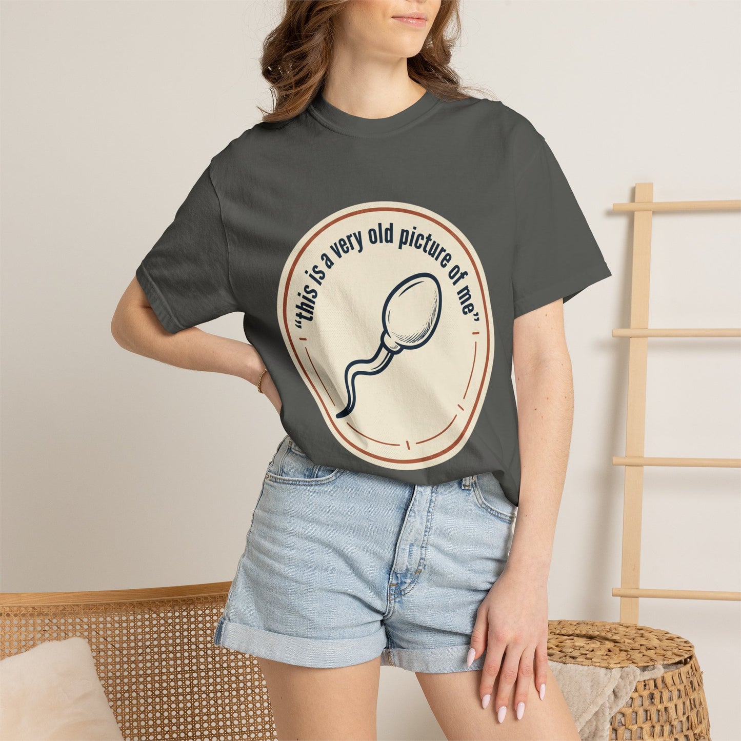 Vintage Sperm Graphic T-Shirt — "this is a very old picture of me"