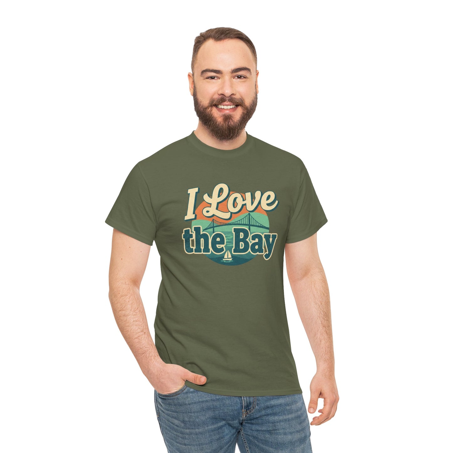 I Love the Bay T-Shirt — Retro Coastal Tee for Bay Lovers