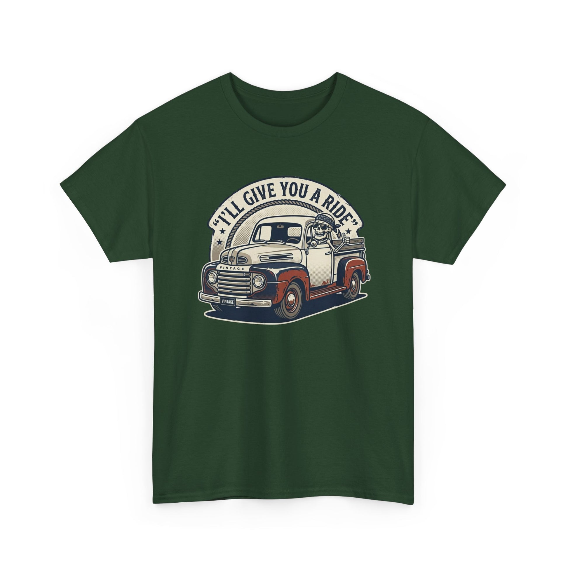 Vintage Pickup Truck T-Shirt — “I’ll Give You a Ride” Classic Retro Tee Printify