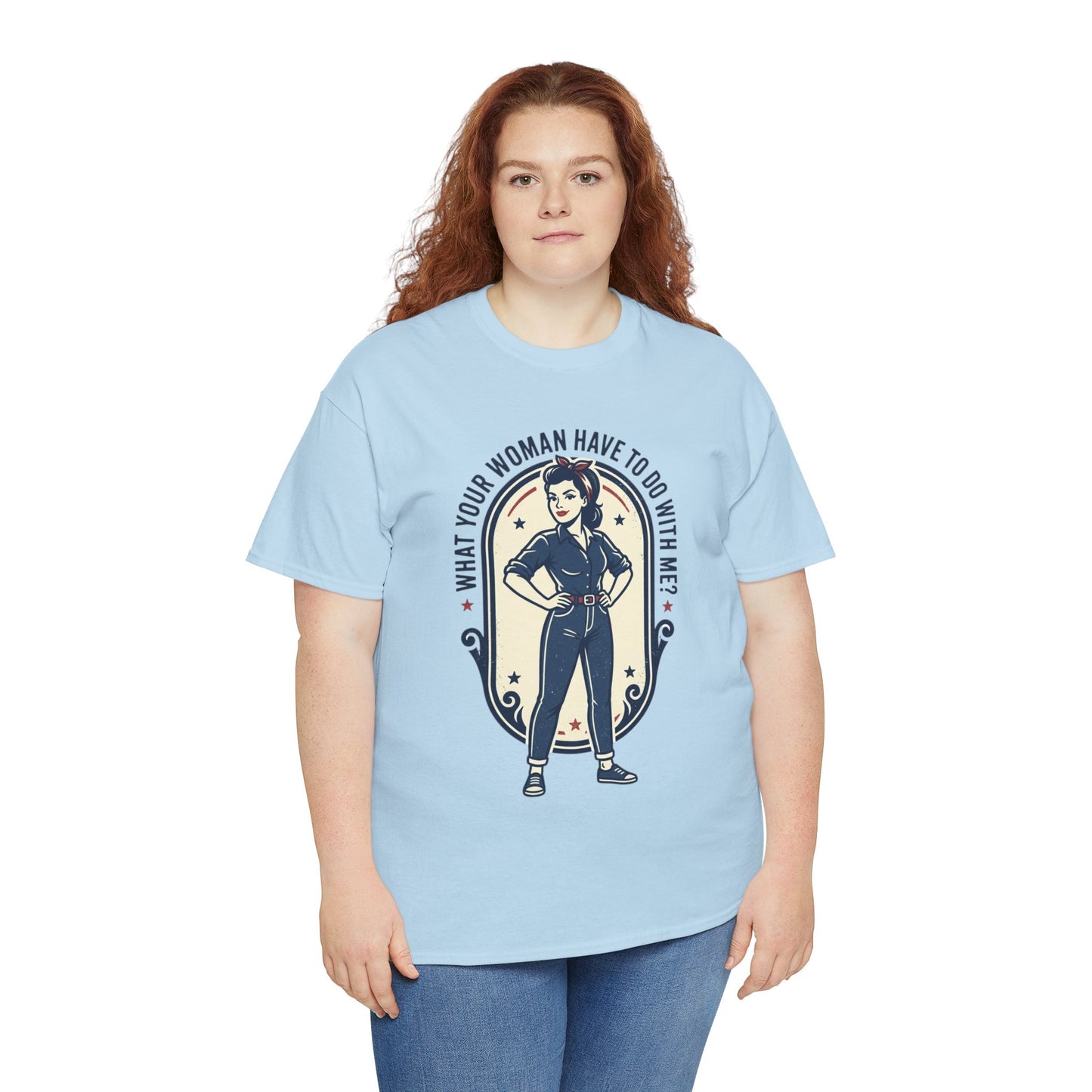 'What Your Woman Have To Do With Me?' Retro Pin-Up Graphic Tee