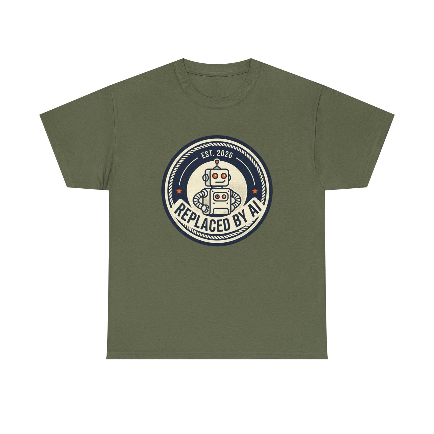 "Replaced by AI" Retro Robot Graphic Tee