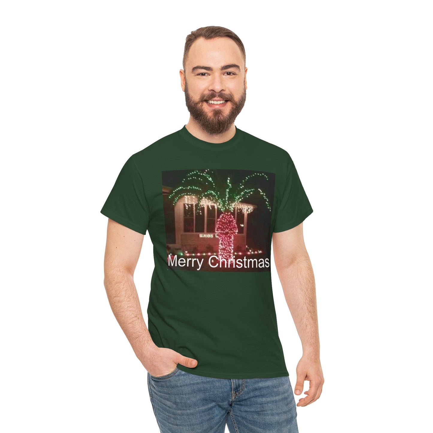 Christmas Lights Tee — 'Merry Christmas' Holiday Graphic T-Shirt Printify