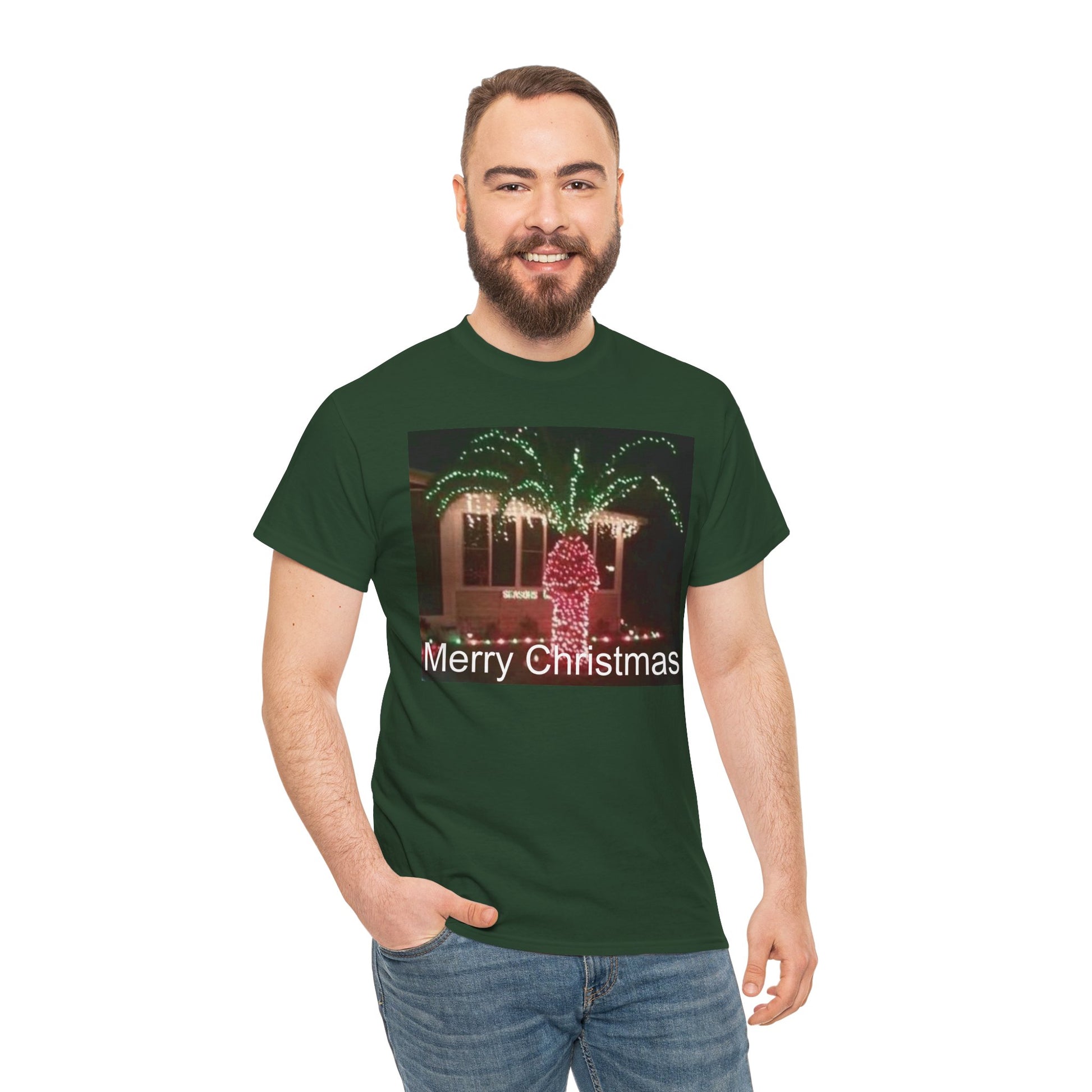 Christmas Lights Tee — 'Merry Christmas' Holiday Graphic T-Shirt Printify