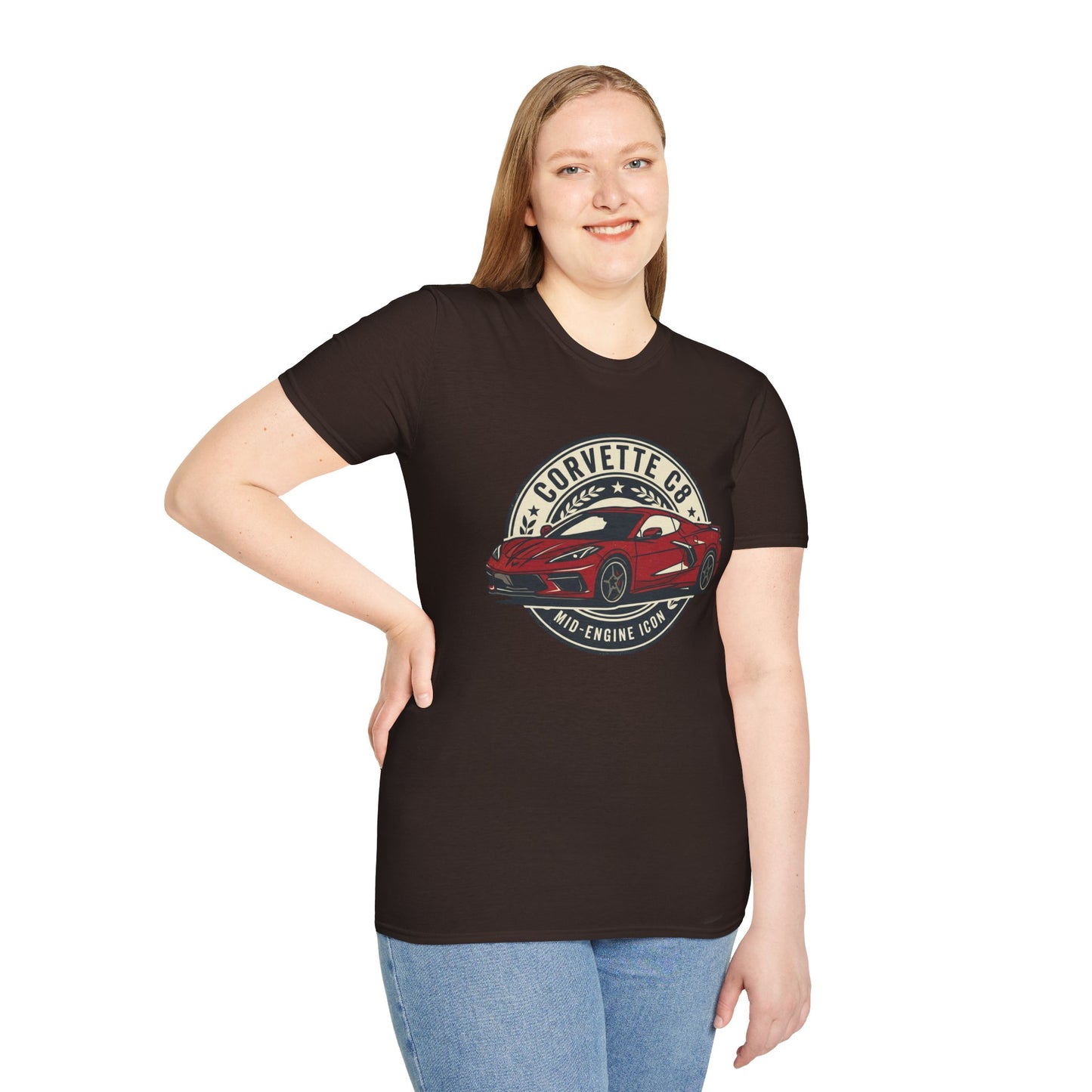 Corvette C8 Tee — Red Mid‑Engine Icon Car Shirt