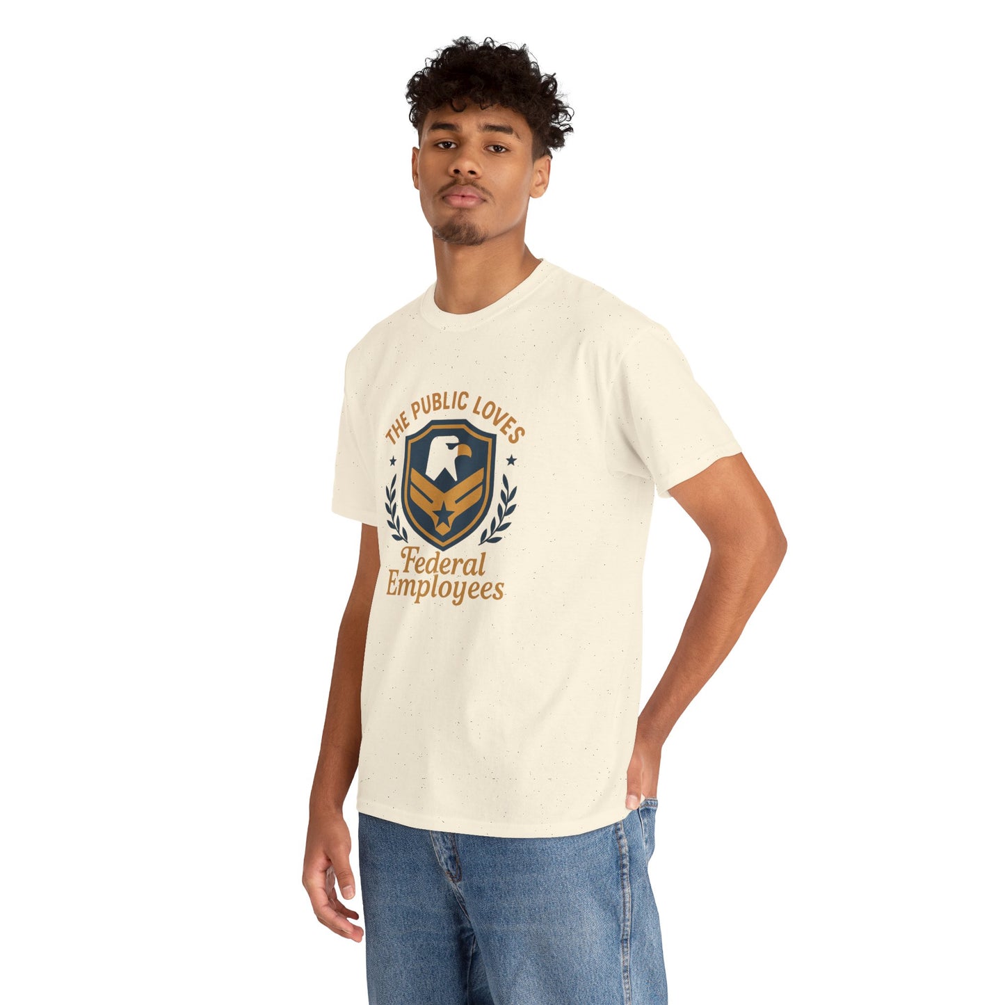 Federal Employees Tee – “The Public Loves Federal Employees” Patriotic Badge Shirt
