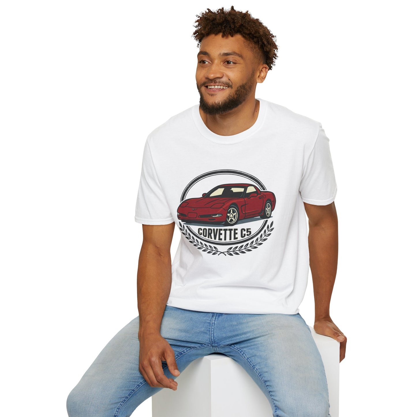 Corvette C5 T-Shirt – Classic Red Sports Car Crewneck for Car Enthusiasts