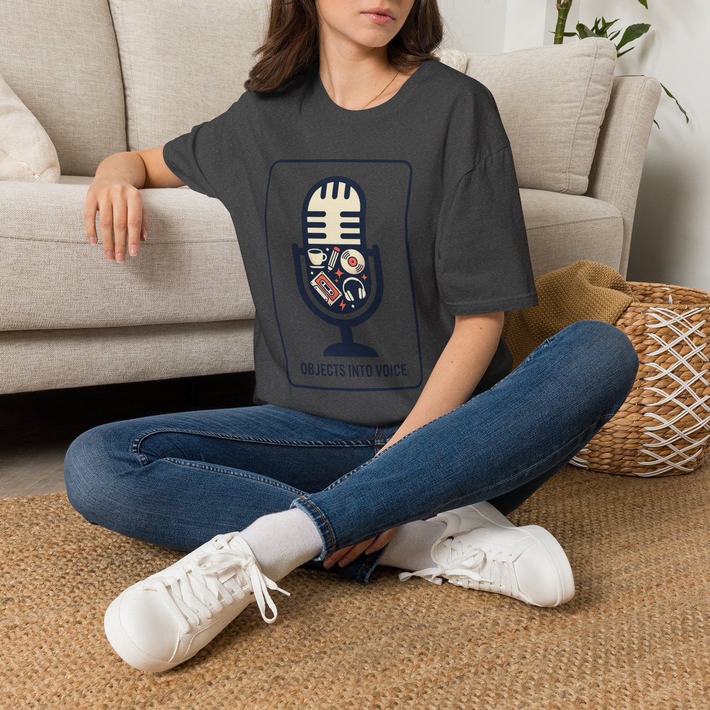 Microphone Graphic T-Shirt — “Objects Into Voice” Podcast Tee