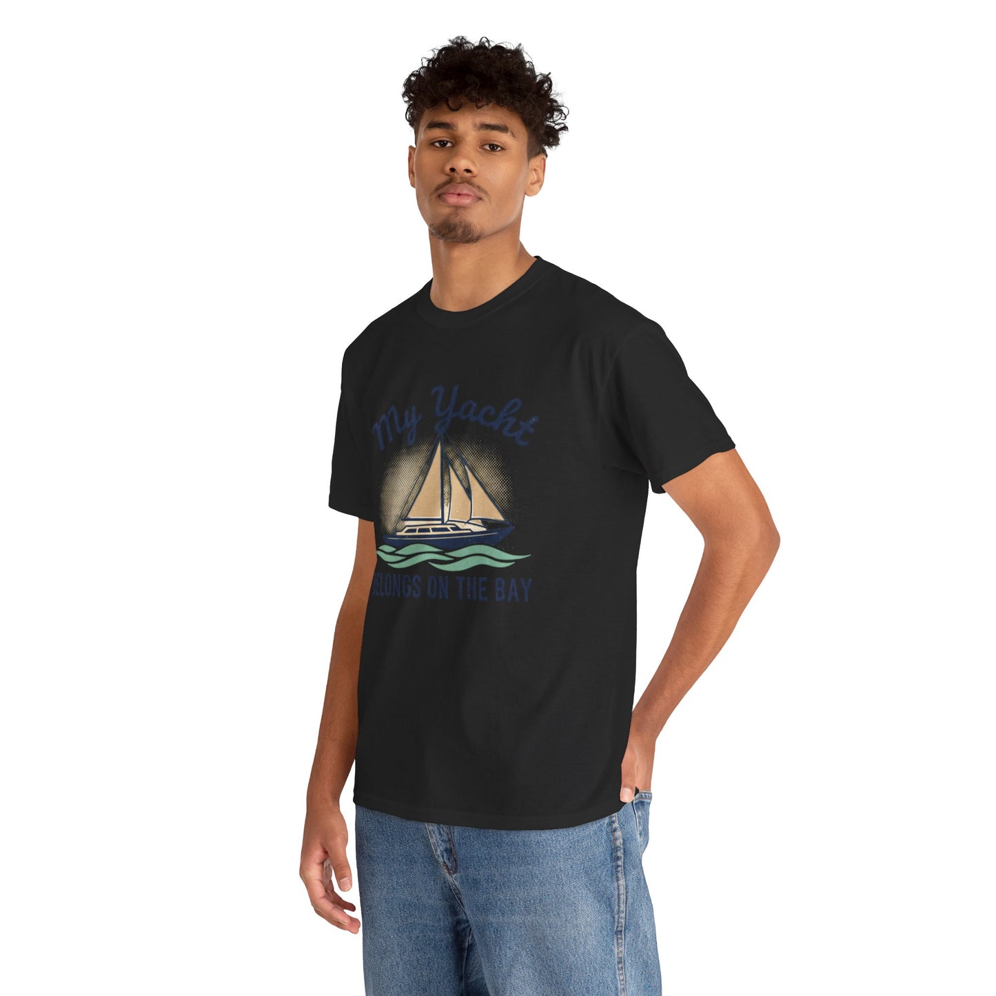 Sailboat Graphic Tee - "My Yacht Belongs on the Bay" Casual Nautical T-Shirt