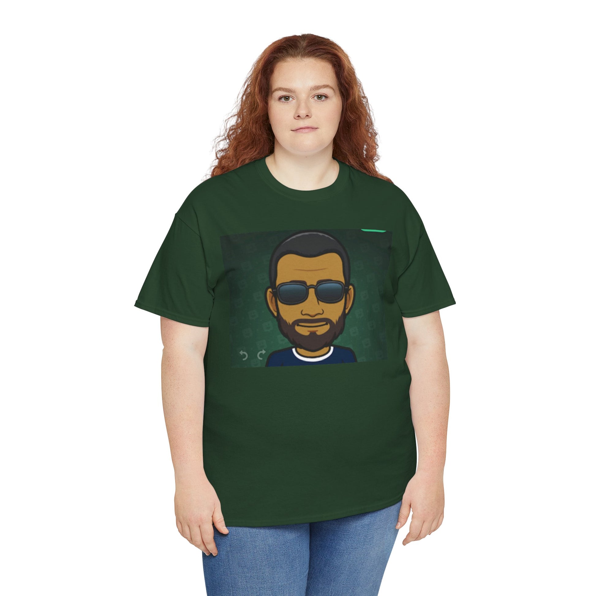 Bitmoji Portrait Tee — Cool Sunglasses Avatar Graphic T-Shirt Printify