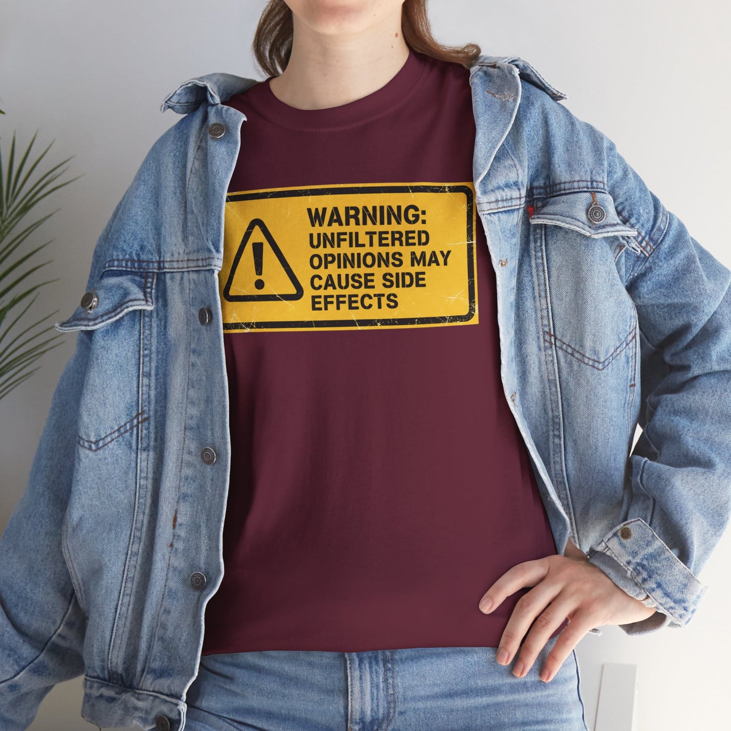 T-Shirt — "Warning: Unfiltered Opinions May Cause Side Effects" Graphic Tee