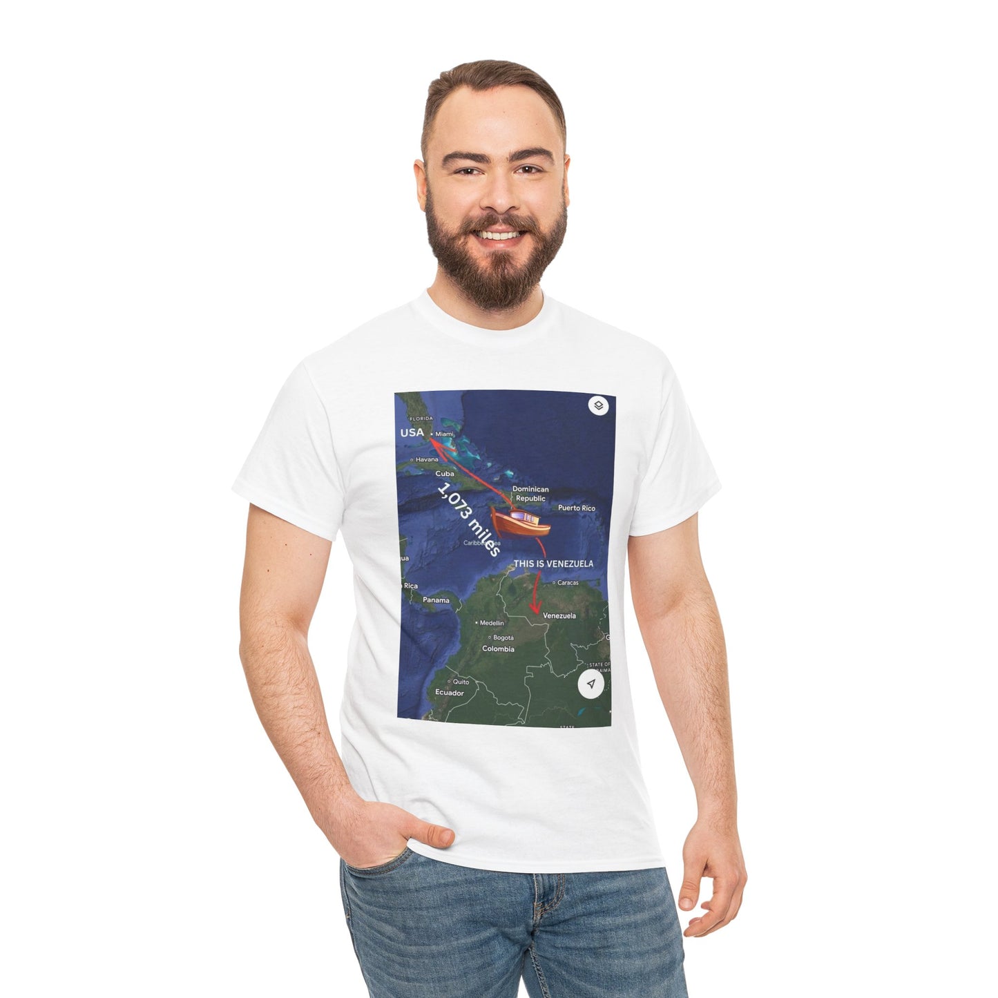 Weather Radar Tee — Tropical Storm Tracking Map Graphic Shirt Printify