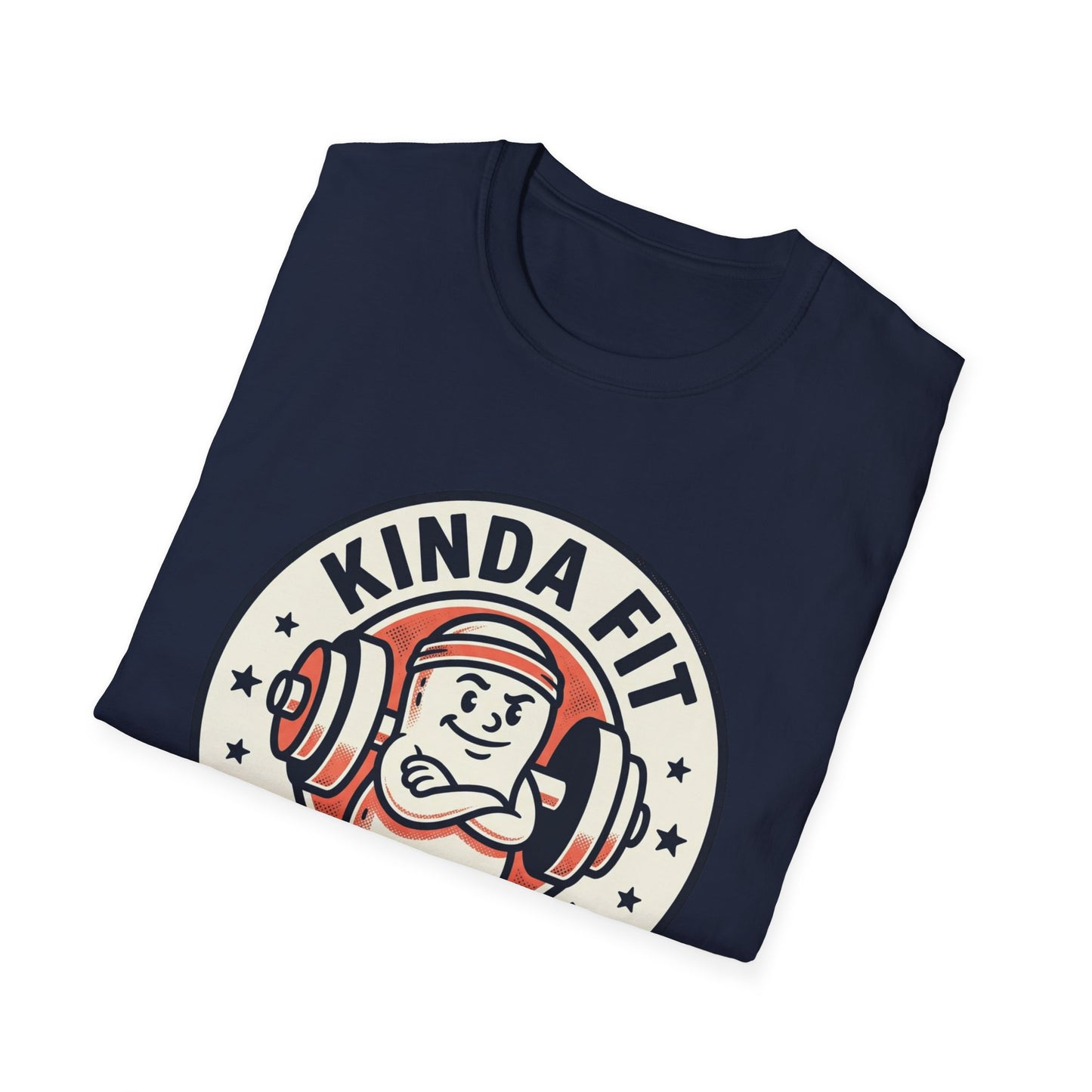 Kinda Fit Sorta Fat Funny Gym T-Shirt — Humorous Weightlifting Tee