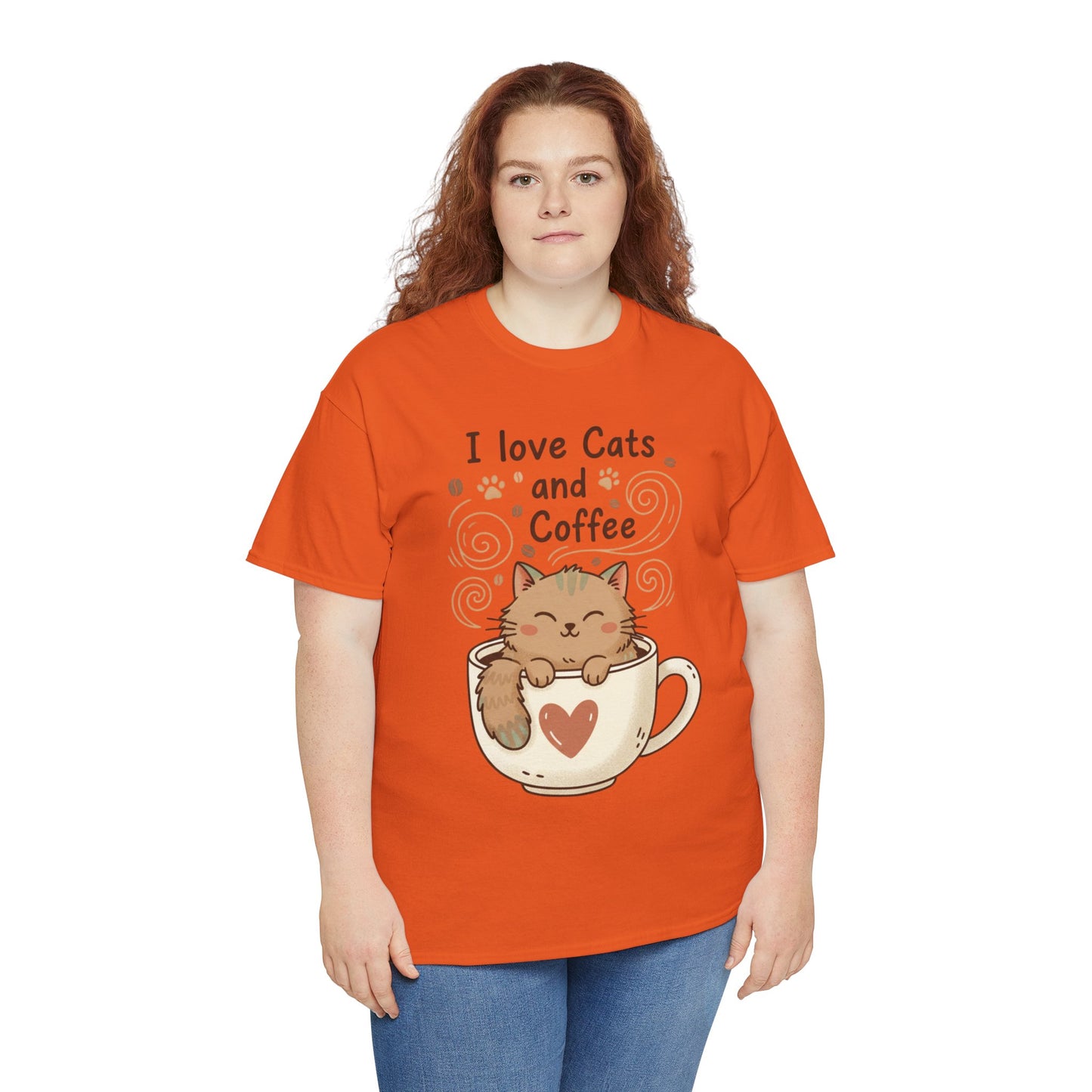 Cat and Coffee T‑Shirt — "I Love Cats and Coffee" Cute Cat in Mug Tee