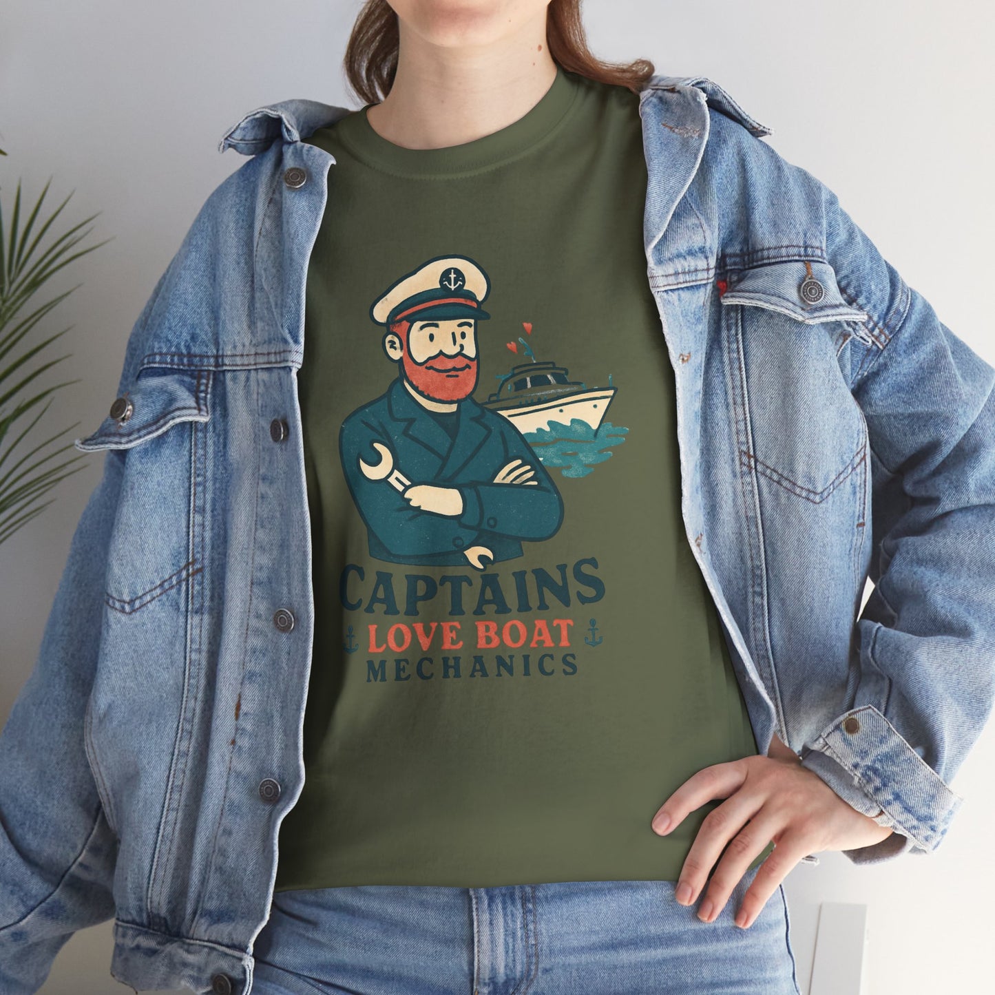 Captain Mechanics T‑Shirt — "Captains Love Boat Mechanics" Nautical Crew Tee