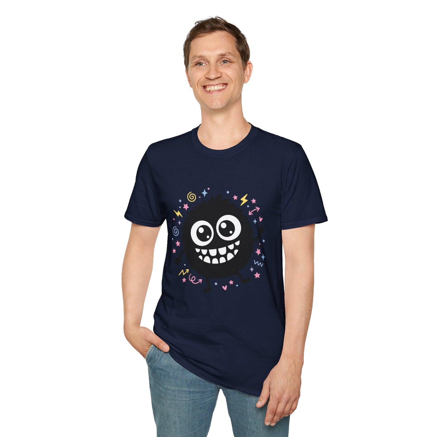 Cute Fuzzy Monster T-Shirt — Playful Cartoon Graphic Tee for Kids & Adults
