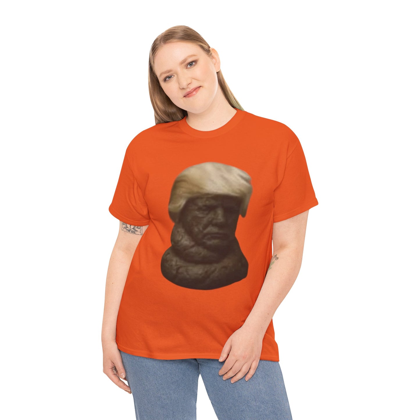 Graphic Tee — Bronze Bust Illustration T‑Shirt