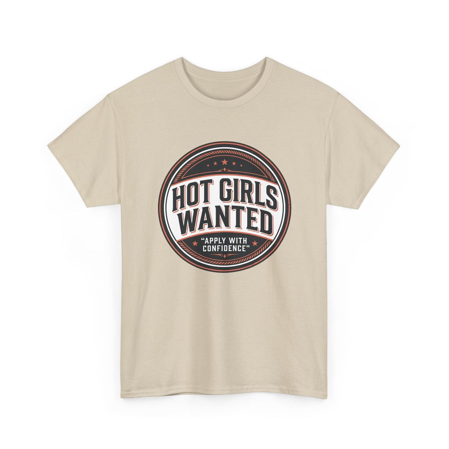 T-Shirt — "Hot Girls Wanted" Retro Badge Tee