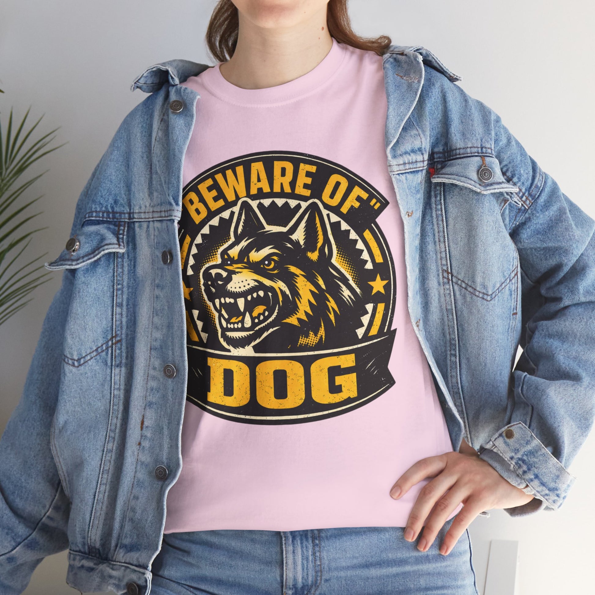 Beware of Dog T-Shirt — Retro Aggressive Dog Warning Graphic Tee Printify