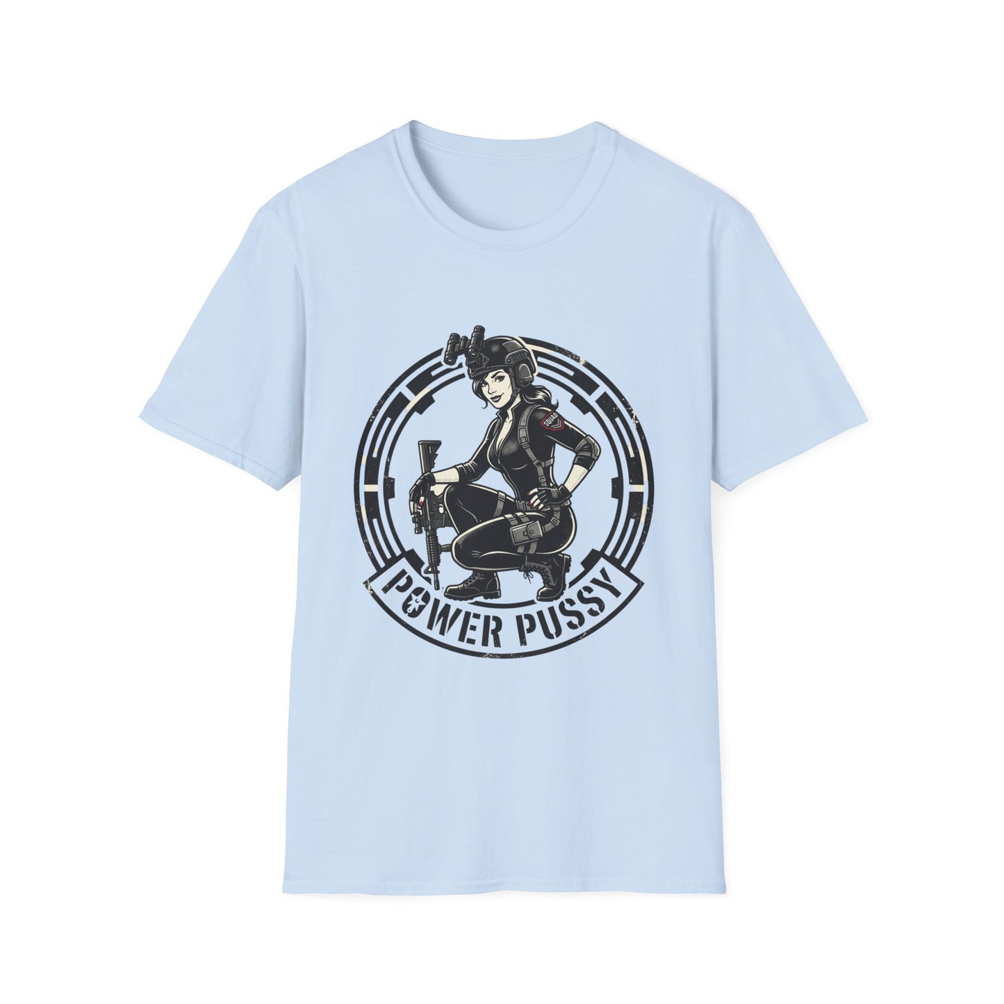 Power Pussy Graphic T-Shirt — Retro Pinup Catwoman Style Tee