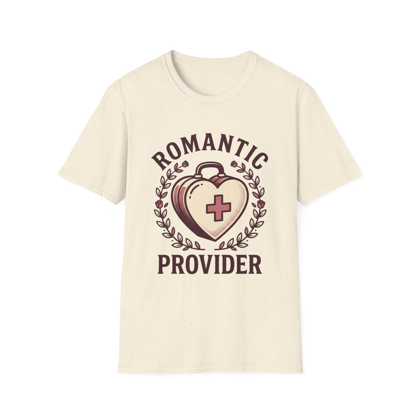 Romantic Provider T-Shirt — Heart Medical Badge Vintage Nurse Love Tee