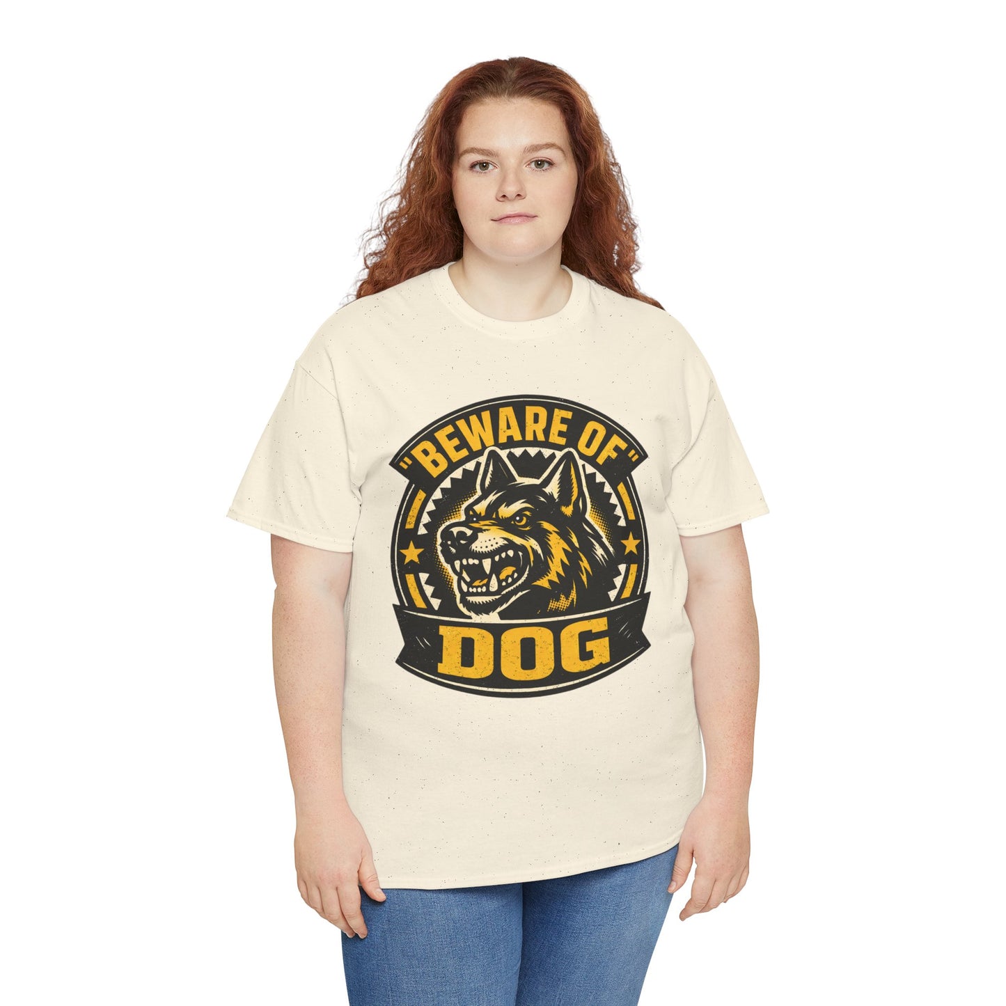 Beware of Dog T-Shirt — Retro Aggressive Dog Warning Graphic Tee Printify