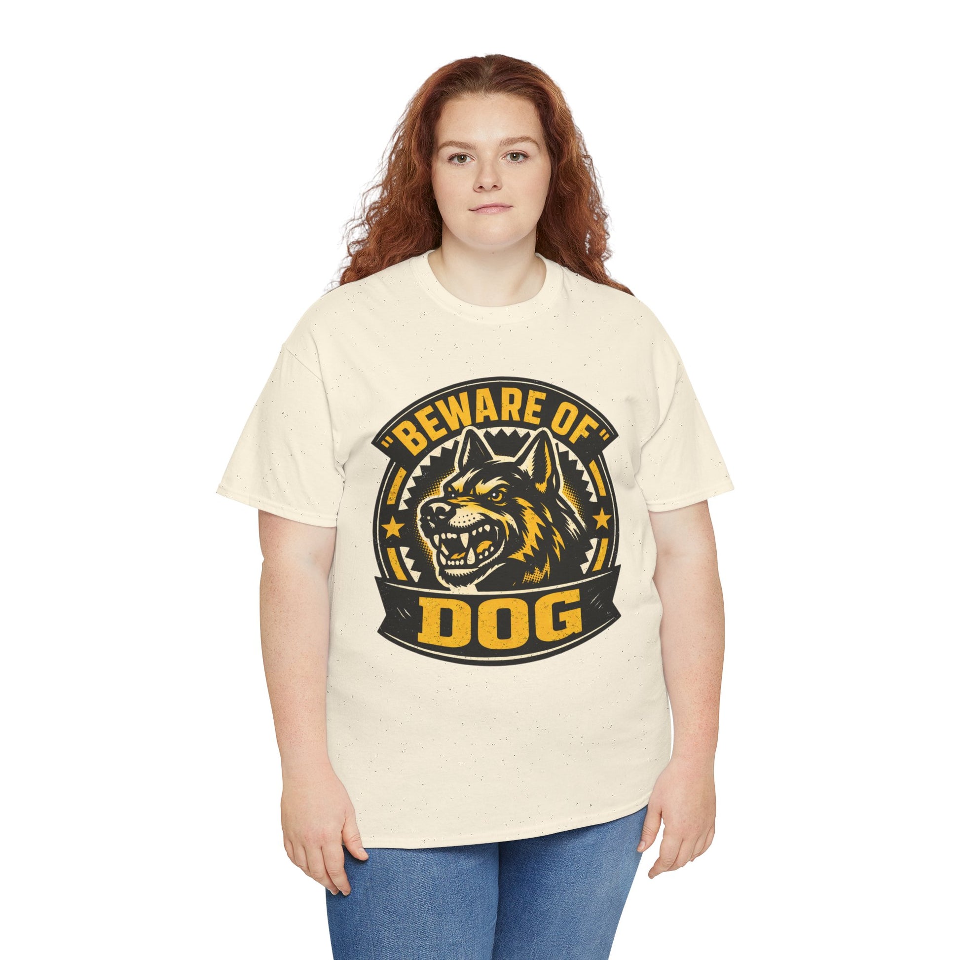 Beware of Dog T-Shirt — Retro Aggressive Dog Warning Graphic Tee Printify