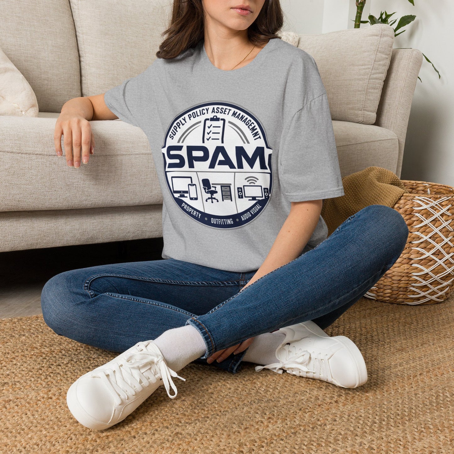 SPAM Supply Policy Asset Management T-Shirt — Logistics/ IT / Admin Graphic Tee