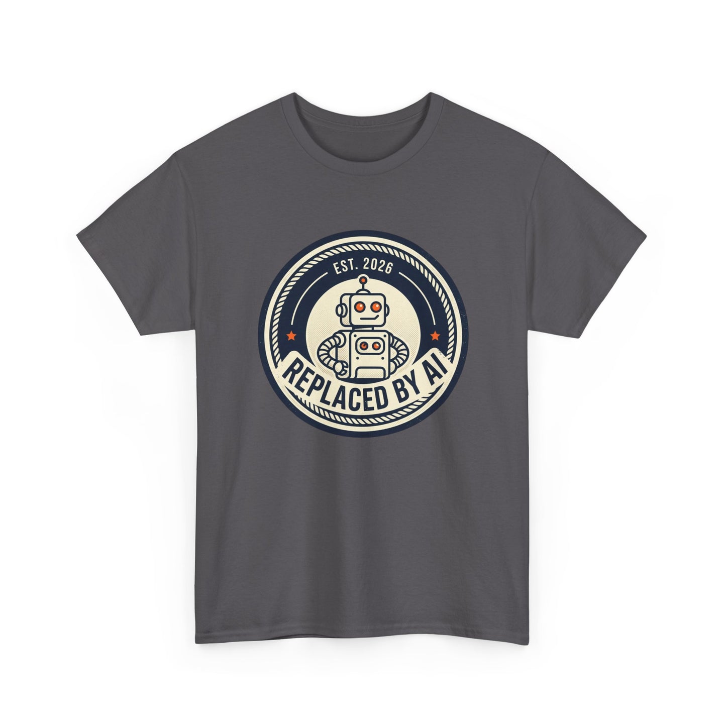 "Replaced by AI" Retro Robot Graphic Tee