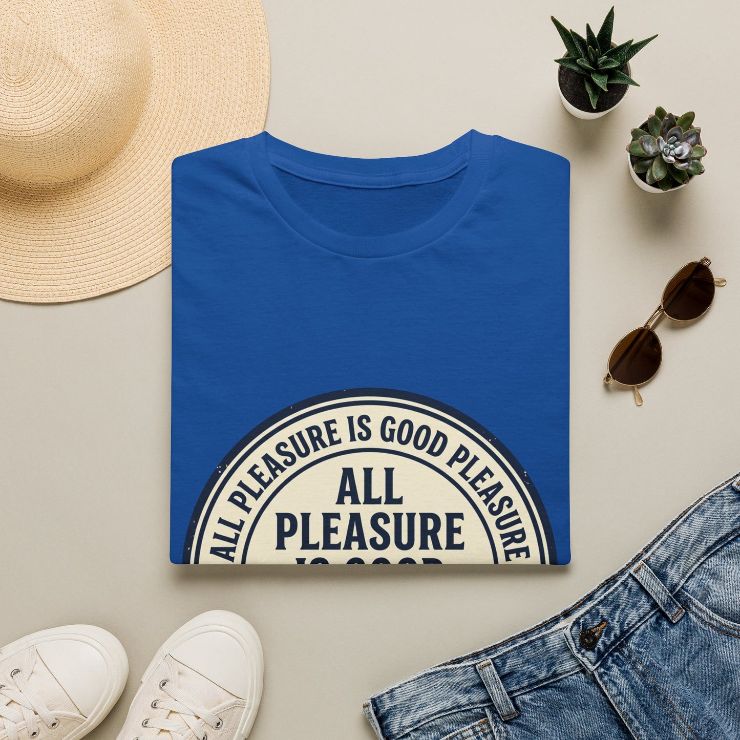 "All Pleasure Is Good Pleasure" Vintage Badge Tee