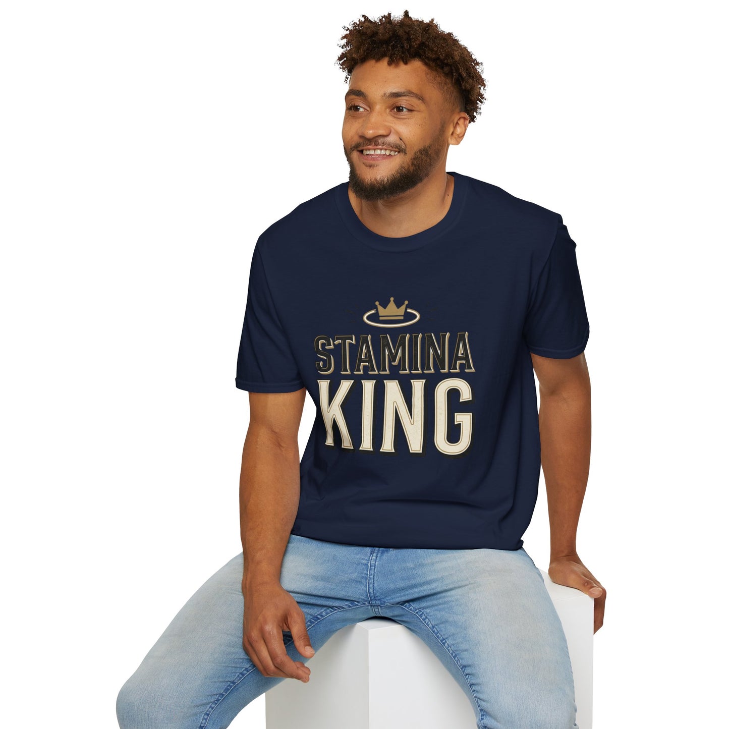 Stamina King T-Shirt — Bold Crown Fitness Tee for Workout Motivation