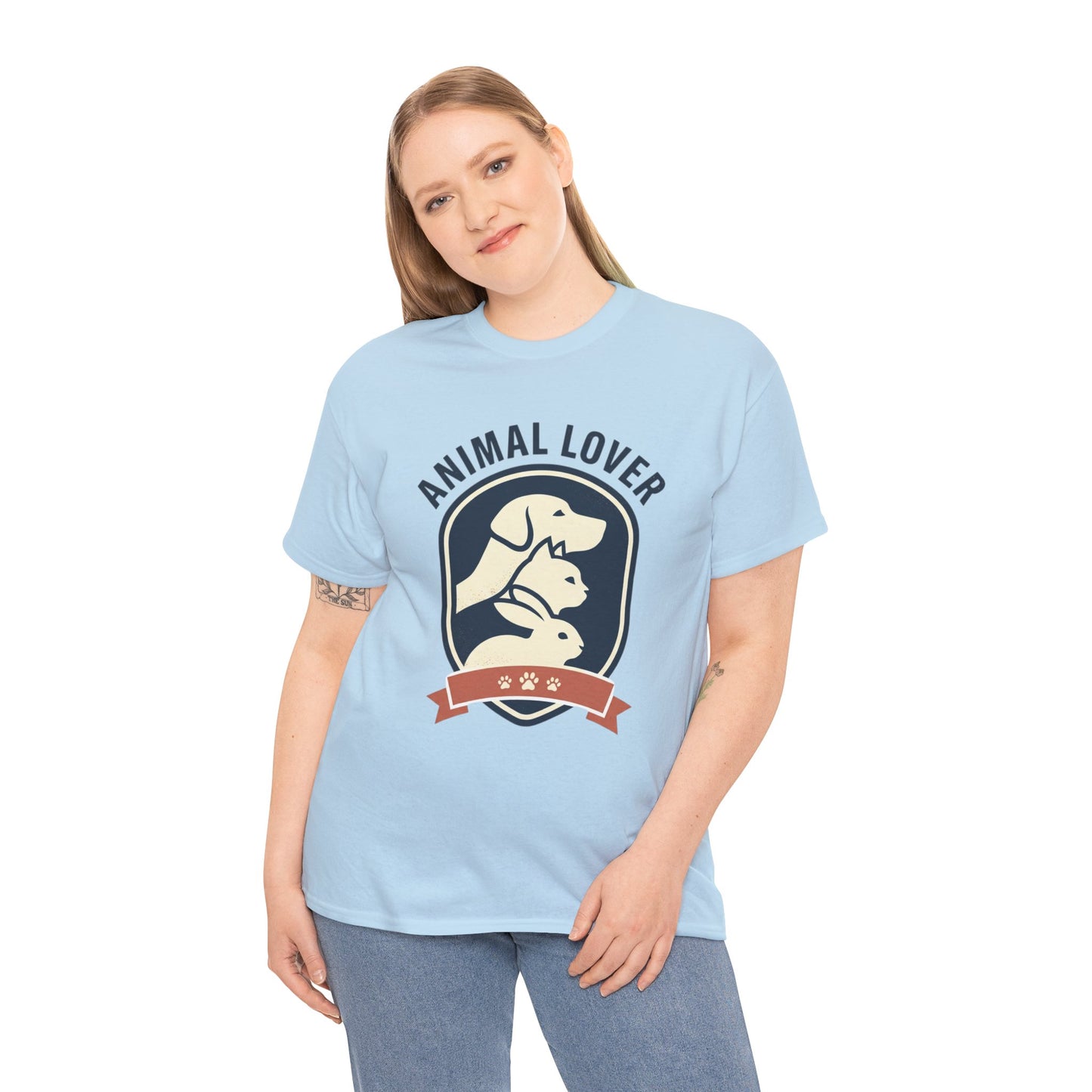 Animal Lover T-Shirt — Retro Pet Badge Tee (Dogs & Cats)