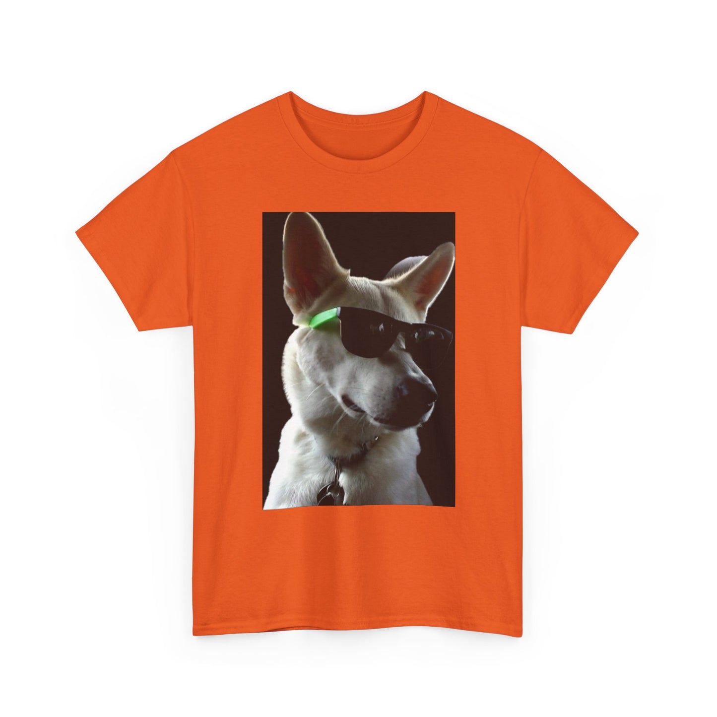 Cyberpunk Dog Photo Tee — Futuristic Bull Terrier Graphic T-Shirt Printify