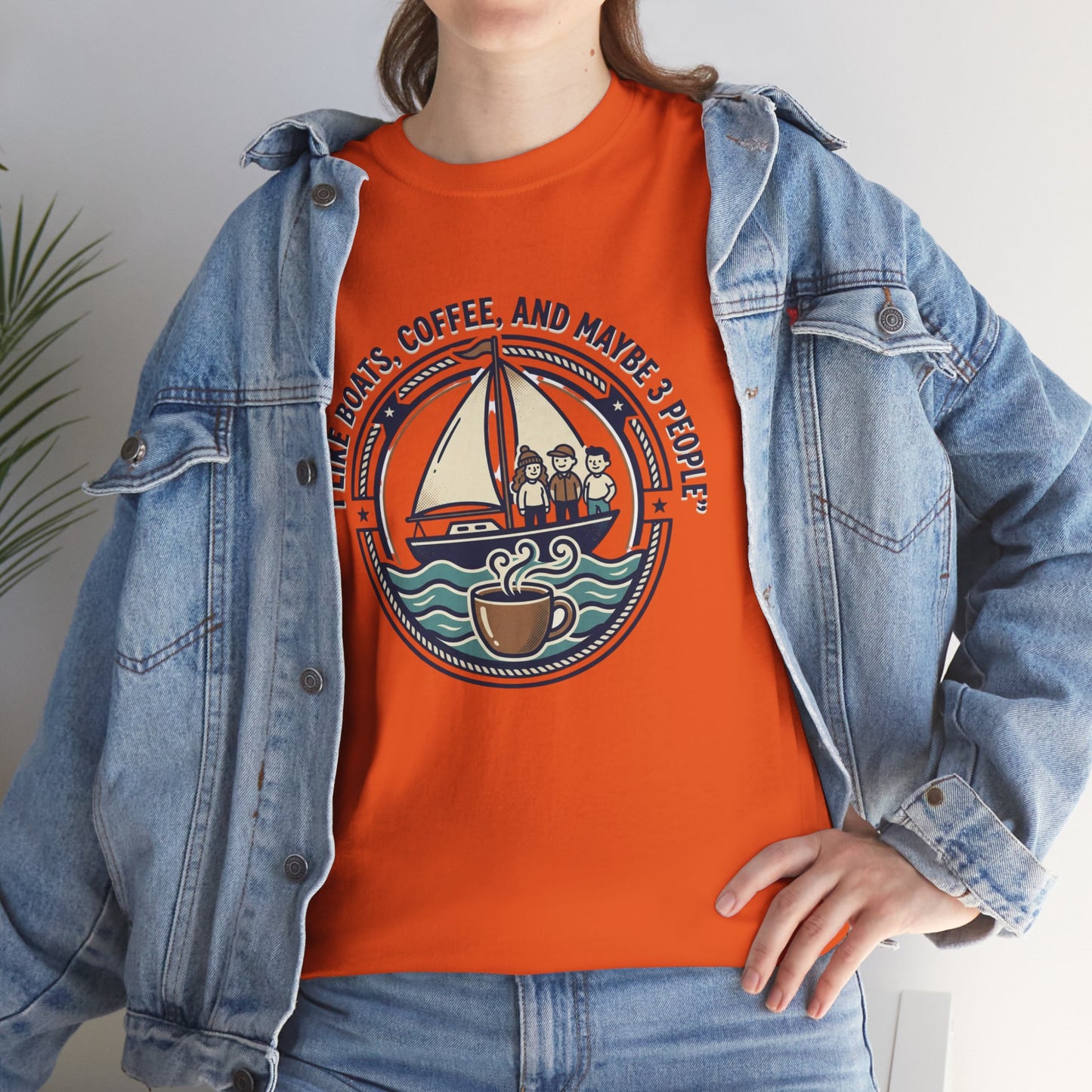 Sailboats & Coffee T‑Shirt — "I Like Boats, Coffee, and Maybe 3 People" Graphic Tee Printify