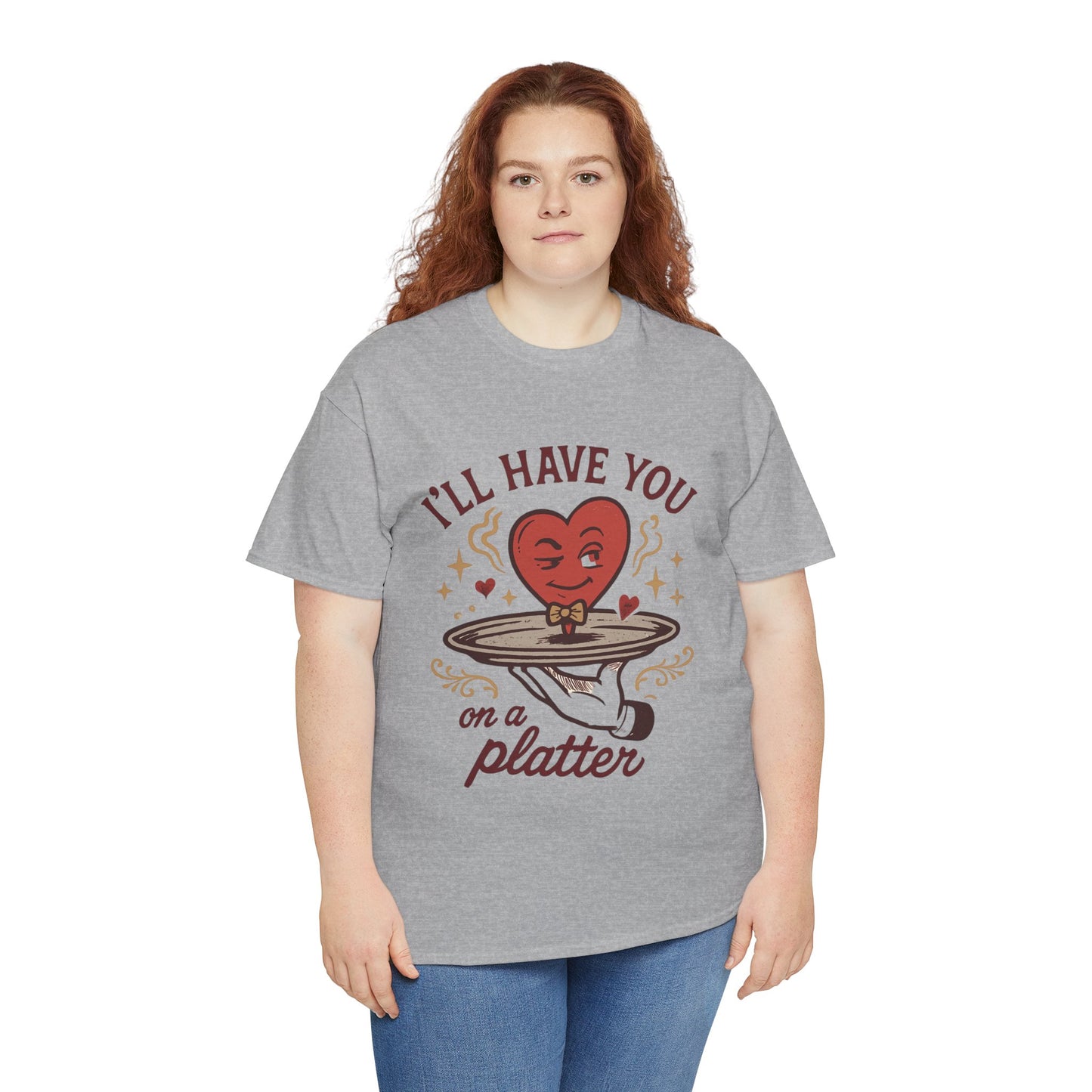 Valentine Heart on a Platter T-Shirt — I'll Have You on a Platter Cute Romantic Tee