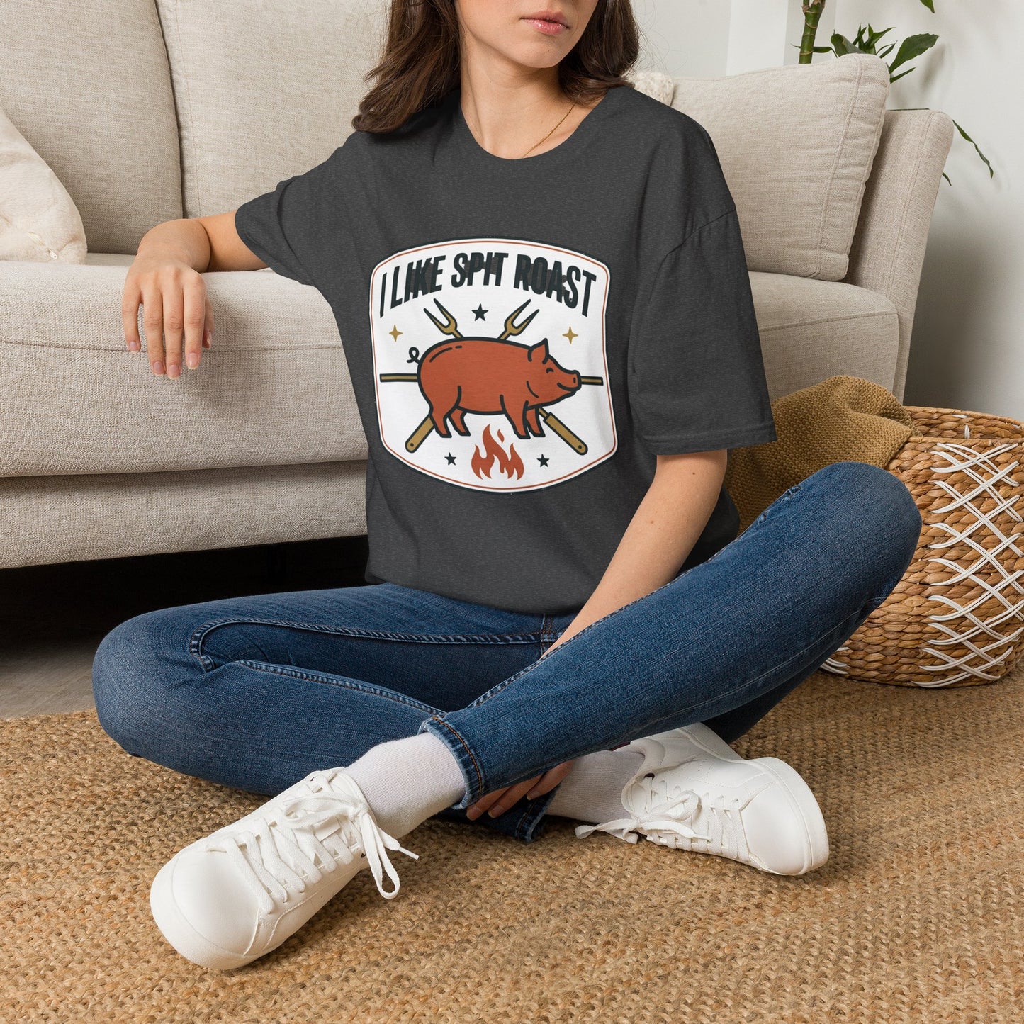 I Like Spit Roast T-Shirt — Retro BBQ Pig Tee for Grill Lovers