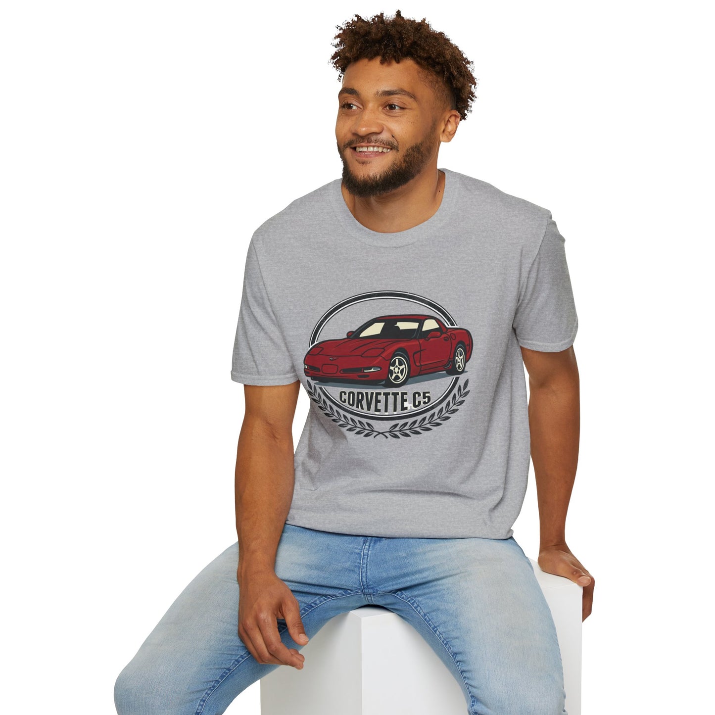 Corvette C5 T-Shirt – Classic Red Sports Car Crewneck for Car Enthusiasts