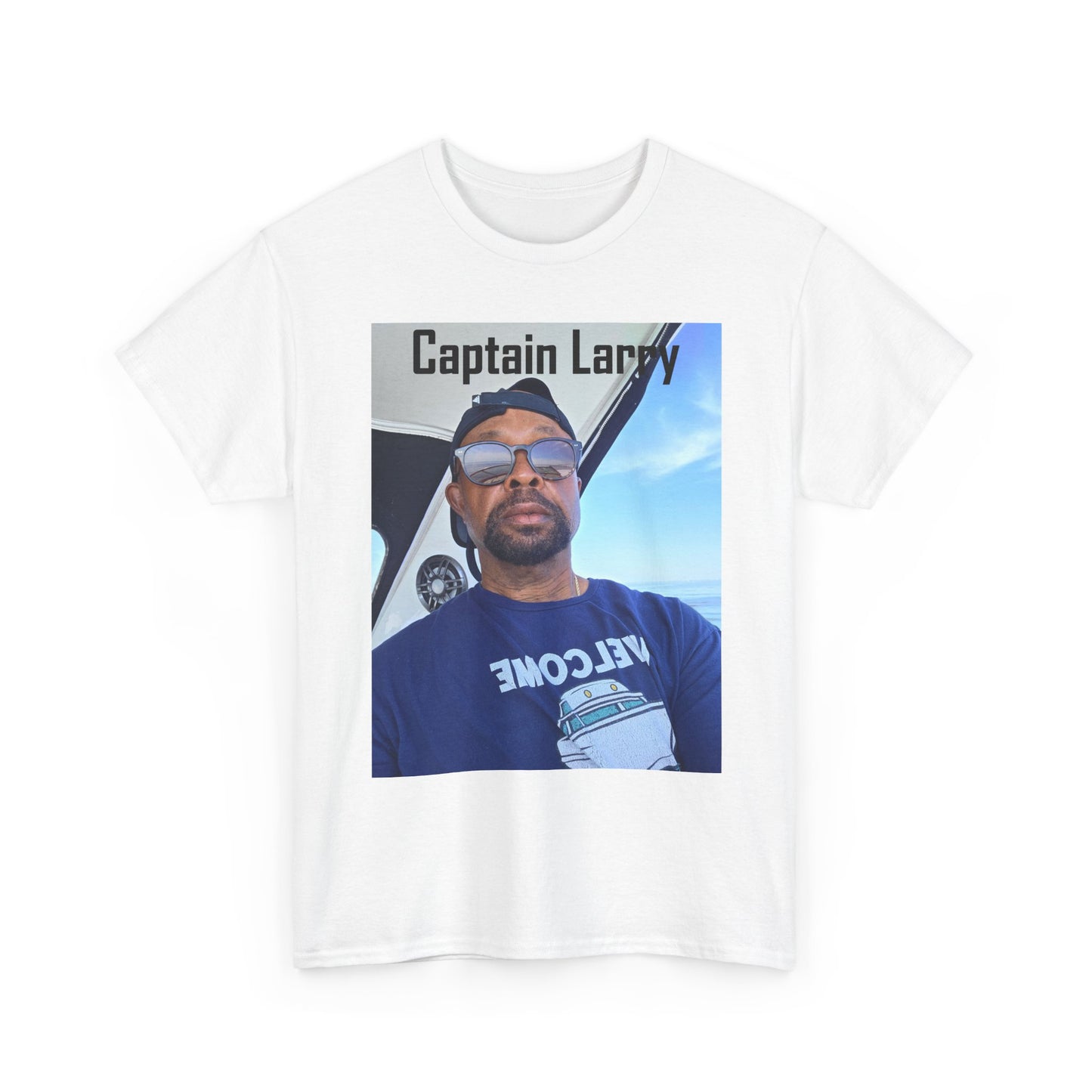 Custom Photo Print T-Shirt — Personalized Selfie Tee ("Welcome" Coffee Graphic) Printify