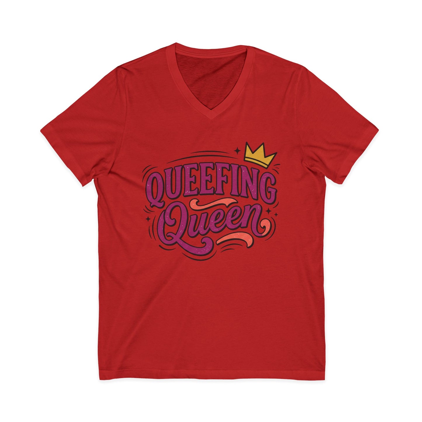Queefing Queen V-Neck Tee Printify