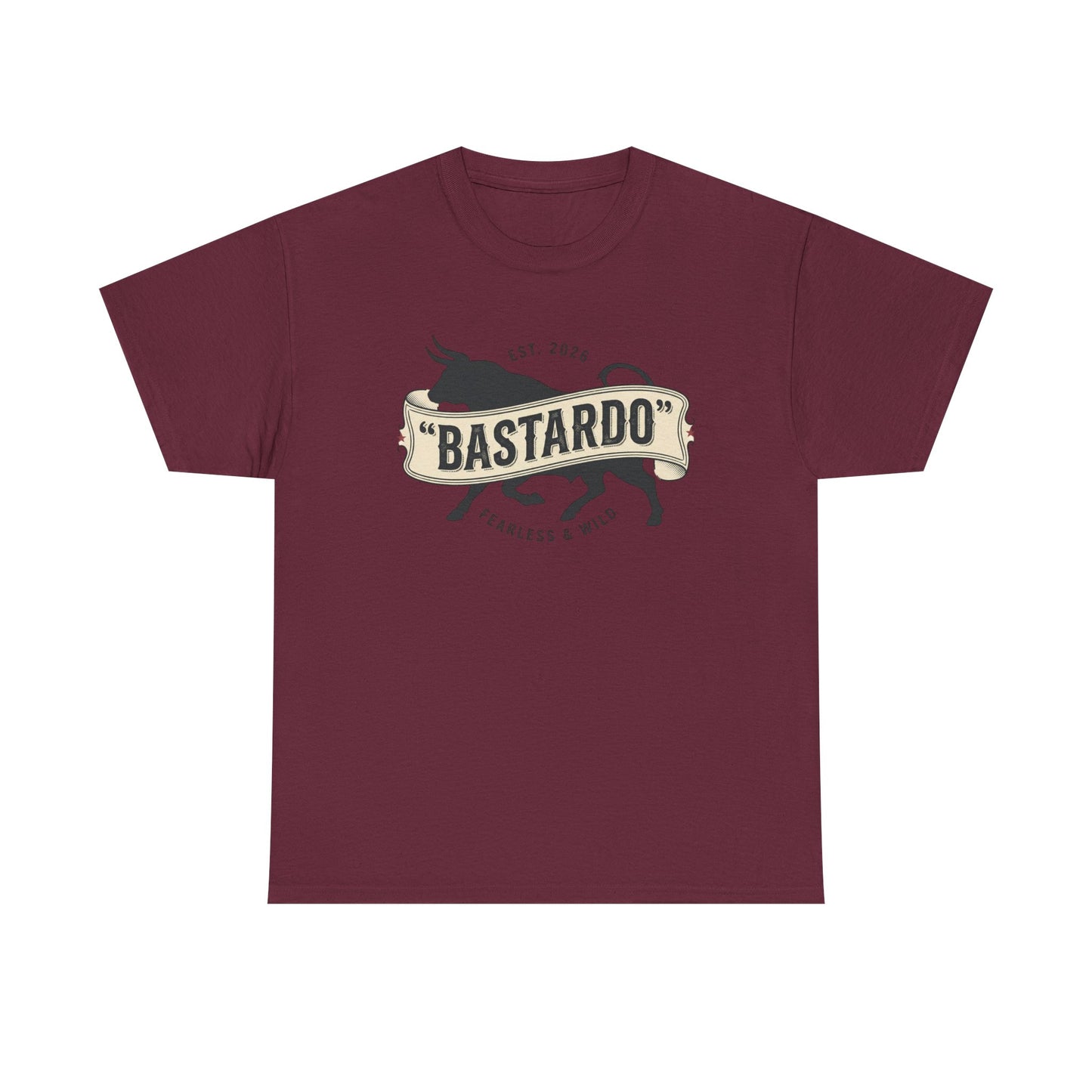 Bastardo Graphic Tee — Vintage Bull Emblem T-Shirt