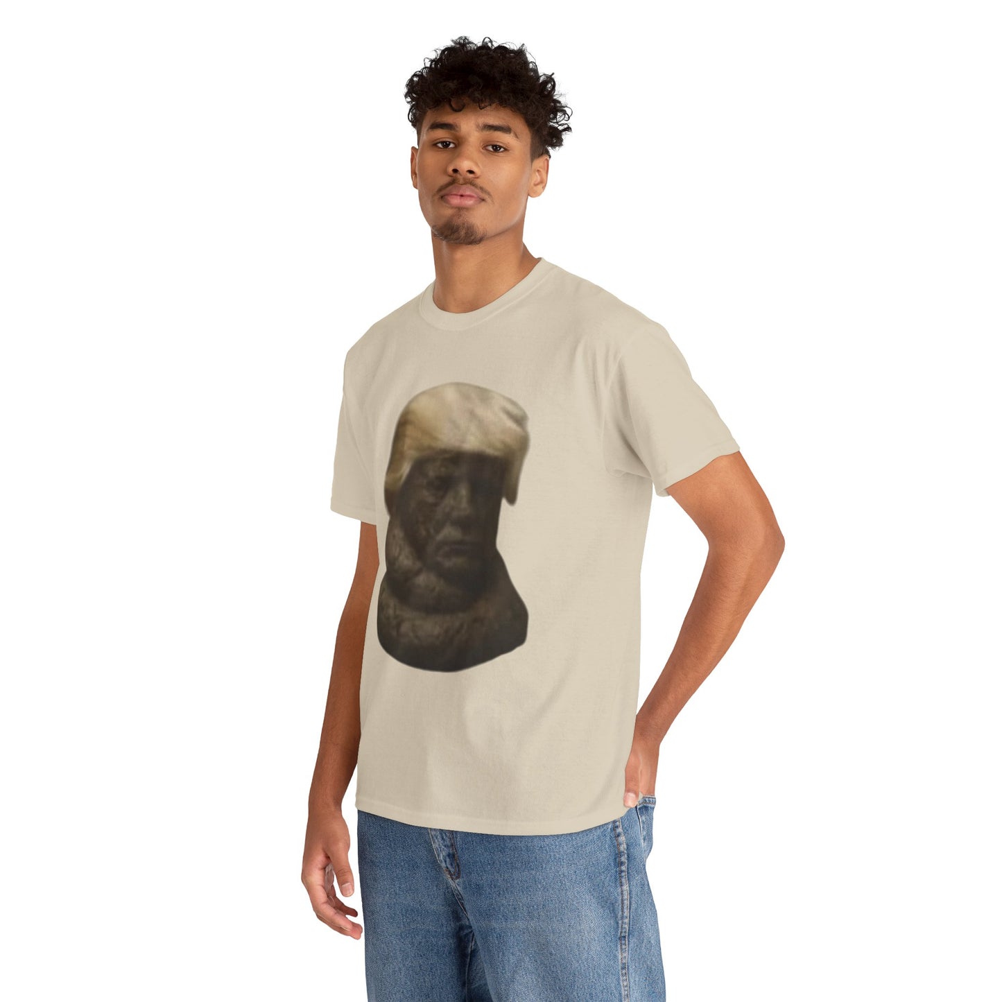 Graphic Tee — Bronze Bust Illustration T‑Shirt