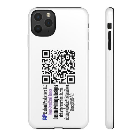 Ri'chard Productions LLC Phone Case — Custom QR Code Contact Card Tough Case Printify