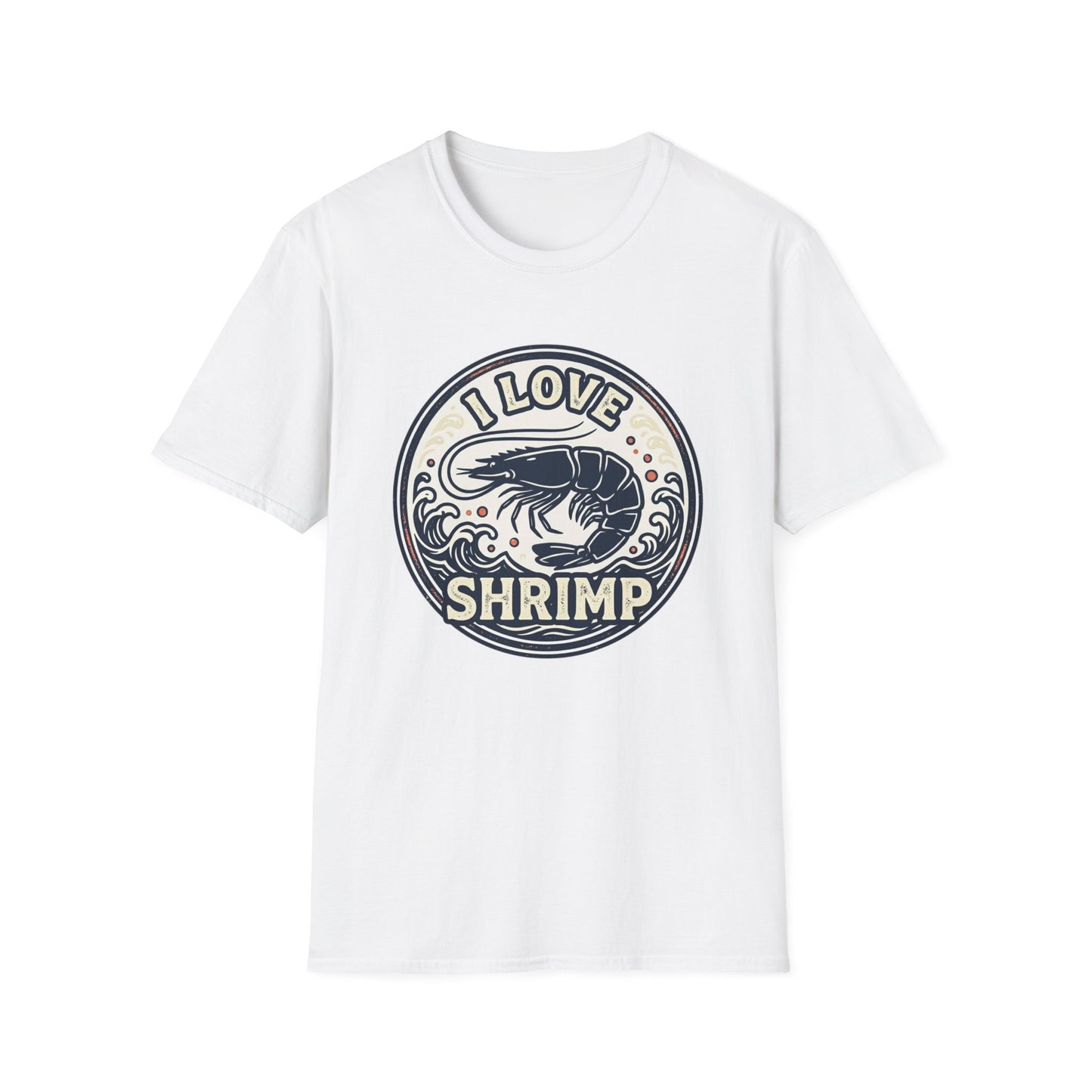 I Love Shrimp T-Shirt — Retro Seafood Crew Tee