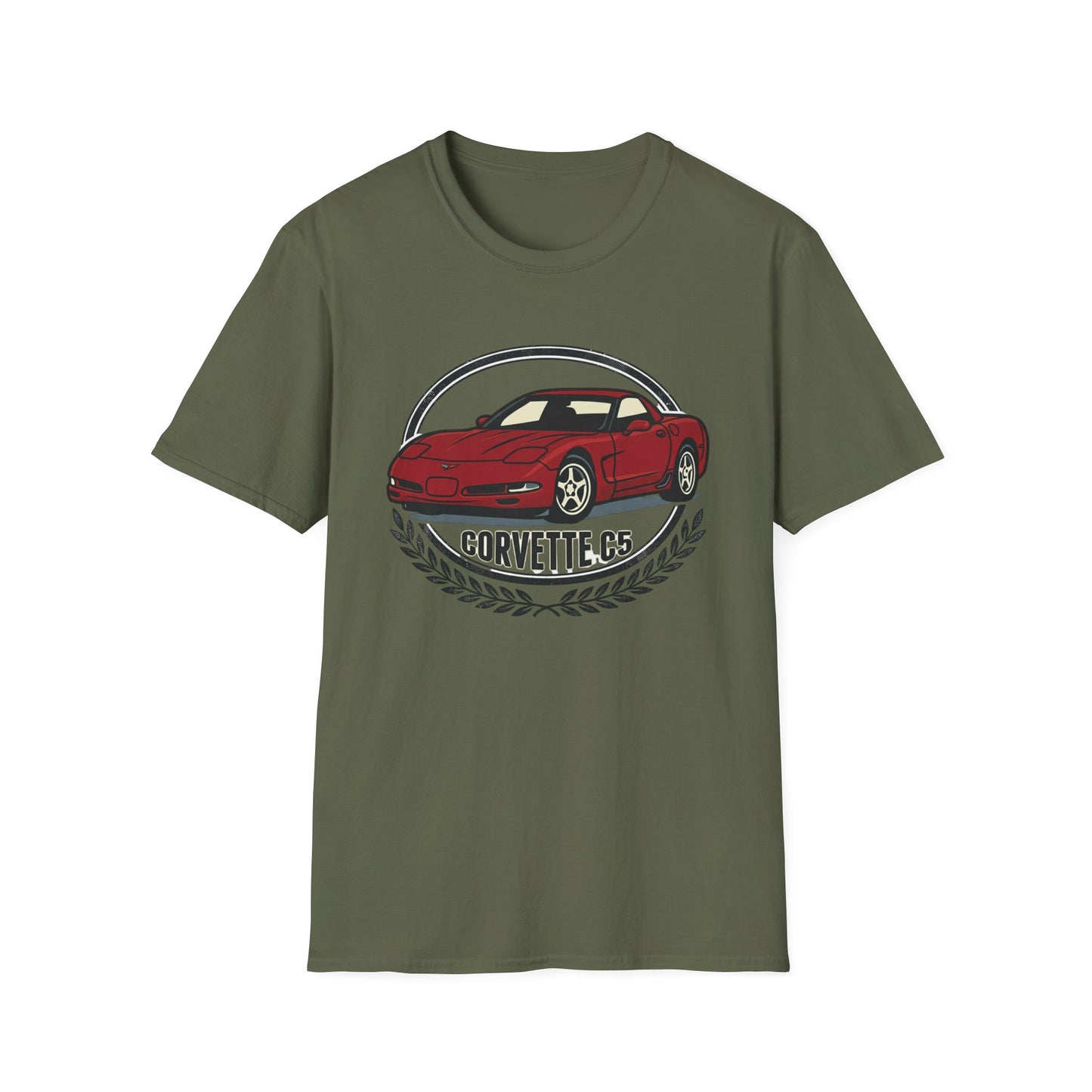 Corvette C5 T-Shirt – Classic Red Sports Car Crewneck for Car Enthusiasts