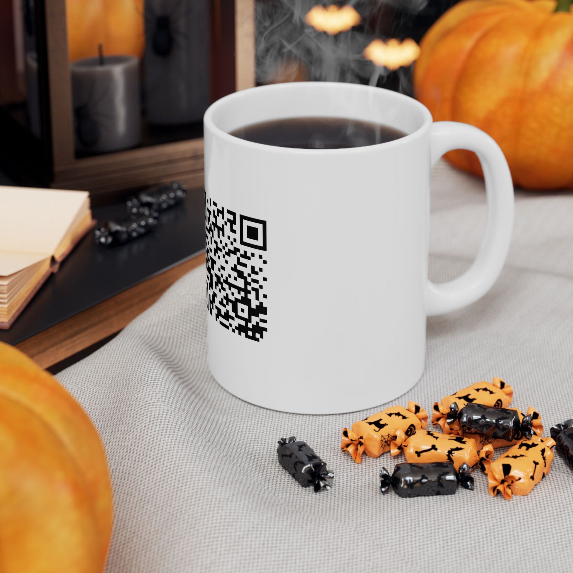 Ceramic Mug — Branded QR Code Business Contact Mug (11oz/15oz) Printify
